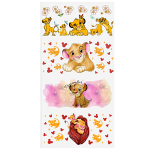 4-6pcs Disney Lion King Winnie UV DTF Sticker For 16oz Cups Wrap Transfer Sticker Custom Labels DIY Logo Waterproof