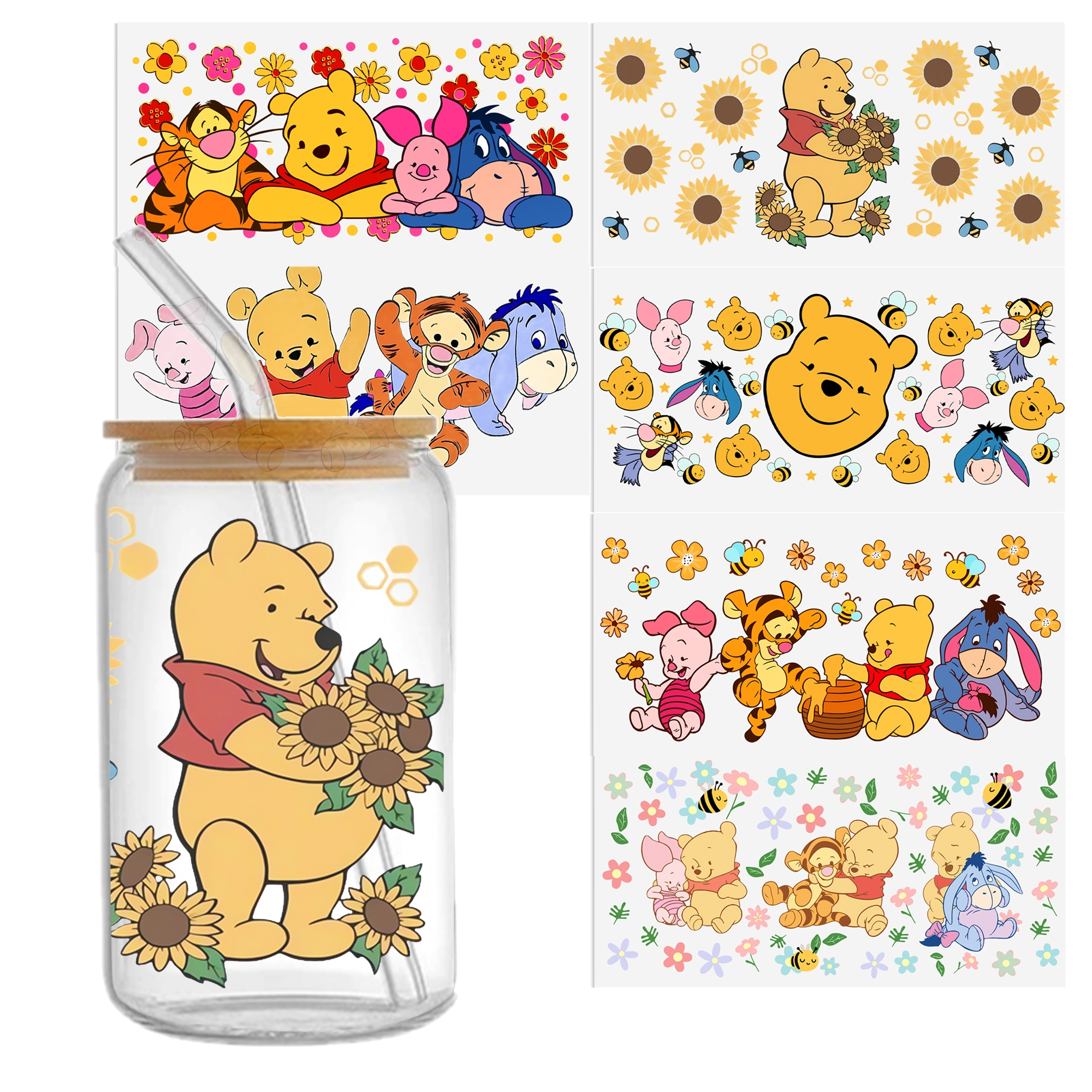 4-6pcs Disney Lion King Winnie UV DTF Sticker For 16oz Cups Wrap Transfer Sticker Custom Labels DIY Logo Waterproof - Image 3
