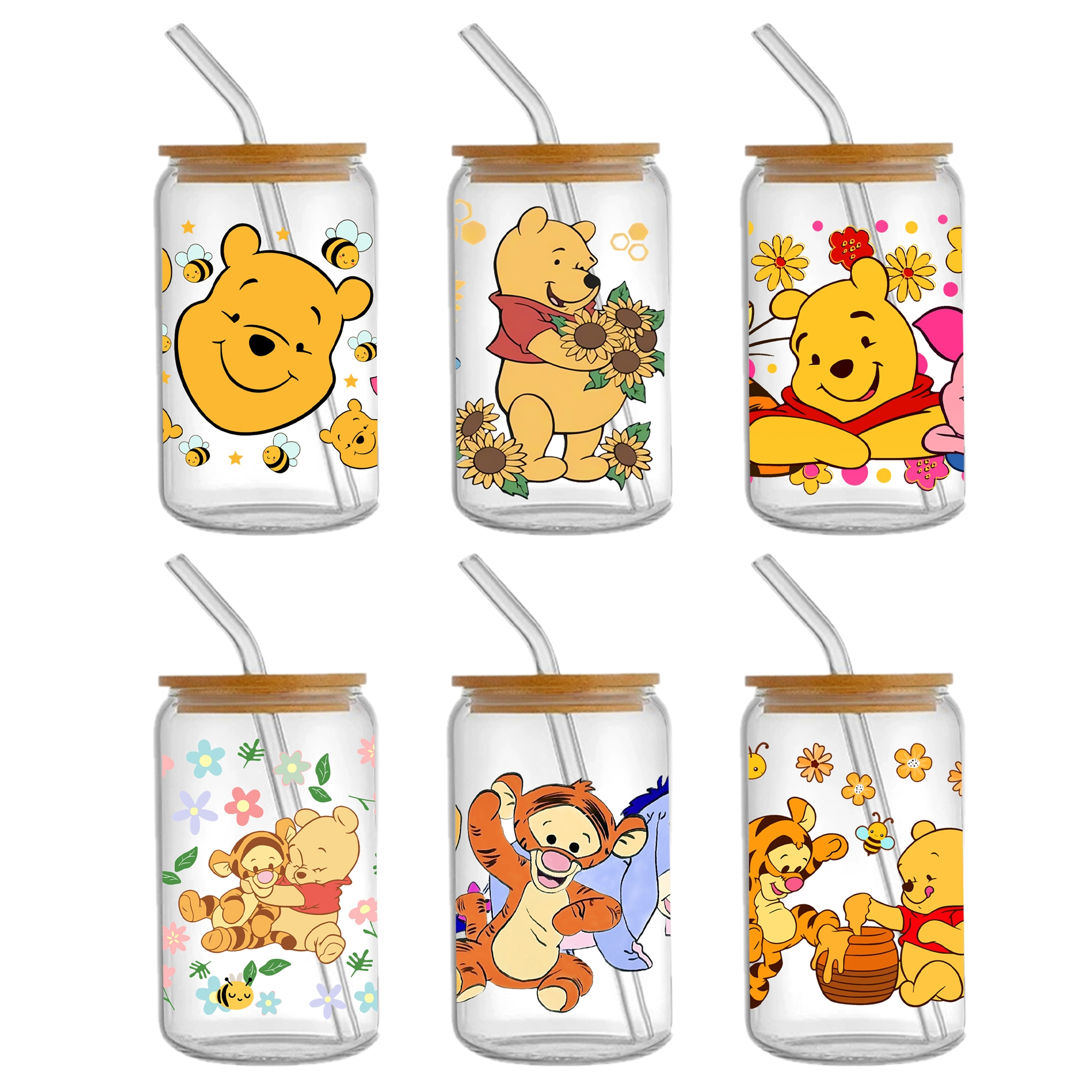 4-6pcs Disney Lion King Winnie UV DTF Sticker For 16oz Cups Wrap Transfer Sticker Custom Labels DIY Logo Waterproof - Image 4