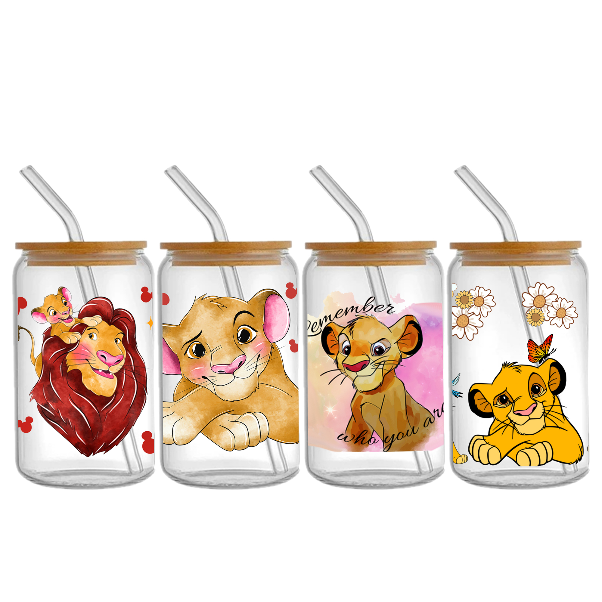 4-6pcs Disney Lion King Winnie UV DTF Sticker For 16oz Cups Wrap Transfer Sticker Custom Labels DIY Logo Waterproof - Image 6