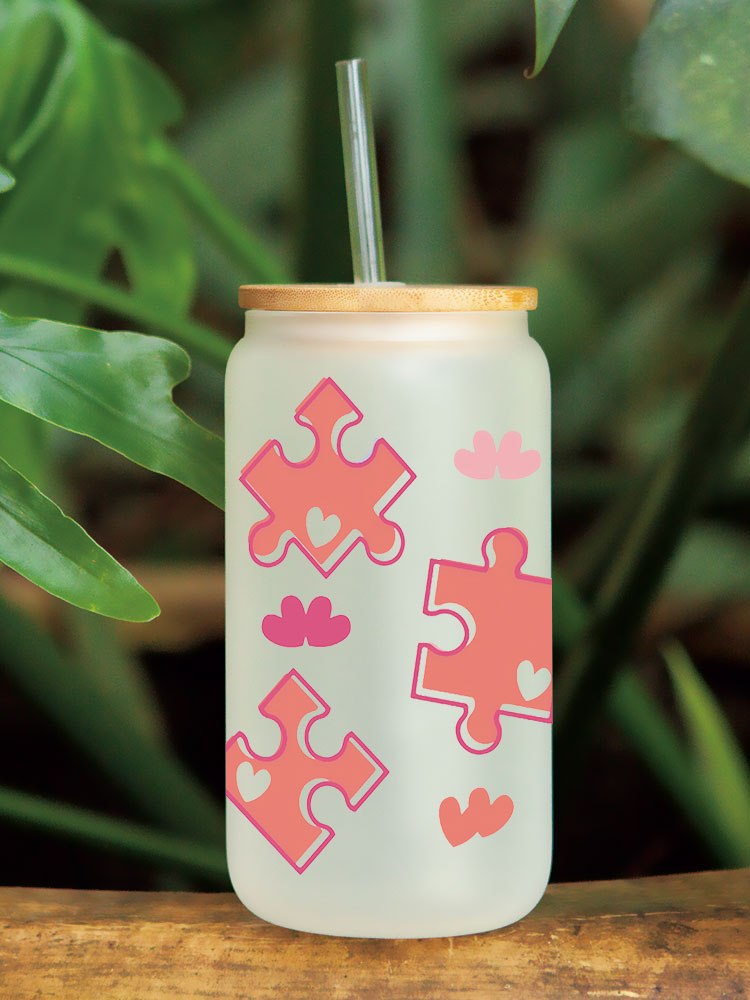 Autism Themed UV DTF Transfer Sticker For The 16oz Libbey Glasses Wraps Cup Can DIY Waterproof - Image 4