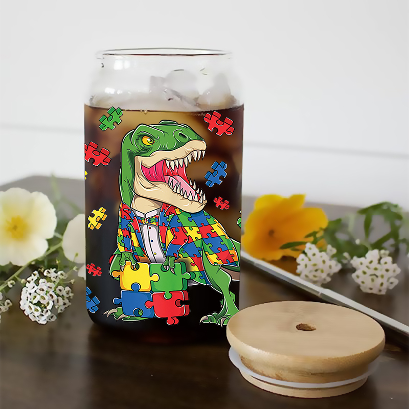 Autism Themed UV DTF Transfer Sticker For The 16oz Libbey Glasses Wraps Cup Can DIY Waterproof - Image 6