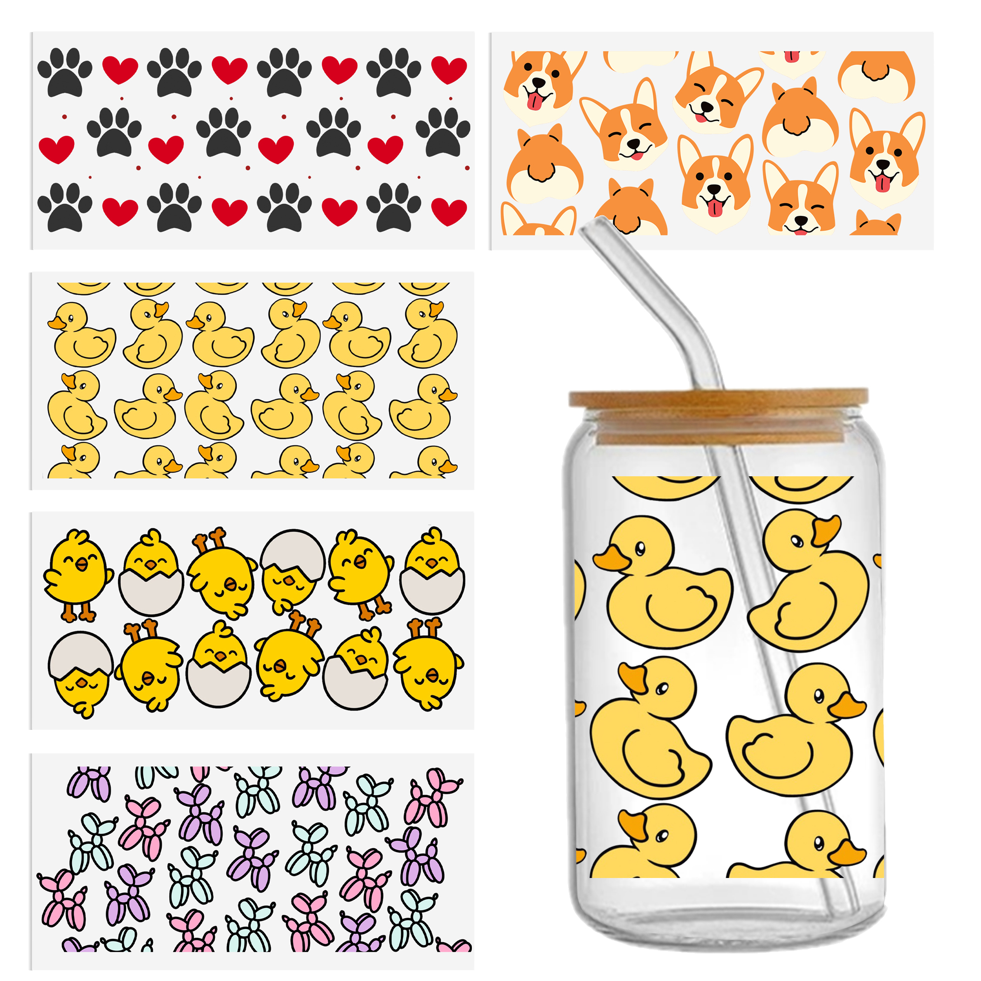 Personalize Animal Series Cute Duck UV DTF Sticker For 16oz Cups Wrap Transfer Decal Sticker Labels DIY - Image 5