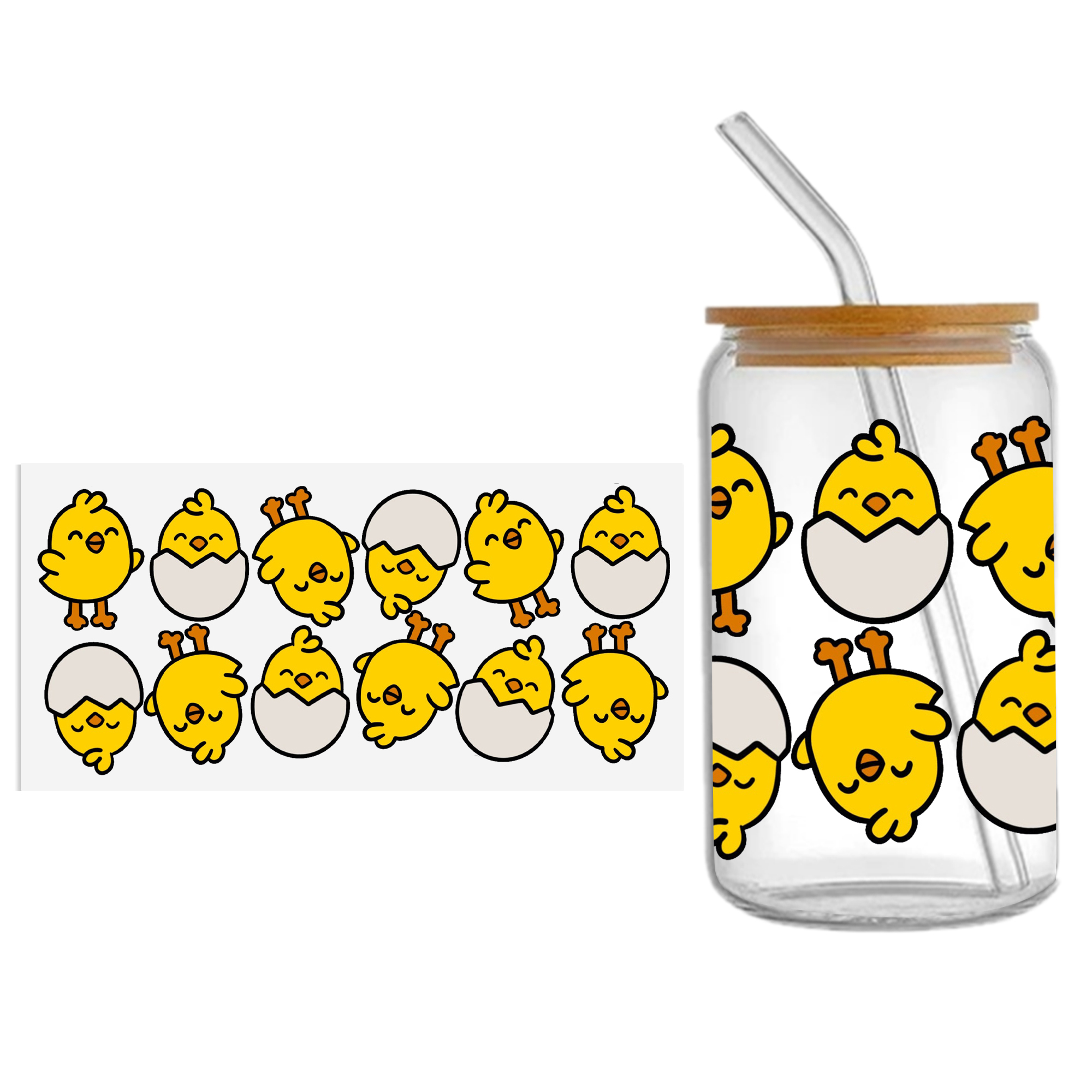 Personalize Animal Series Cute Duck UV DTF Sticker For 16oz Cups Wrap Transfer Decal Sticker Labels DIY - Image 7