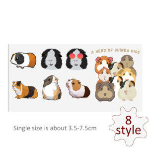 Custom Guinea Pig Decals UV DTF Stickers For Glass Cup Decoration Laptop Motorcycle Car Tumbler Waterproof Sticker