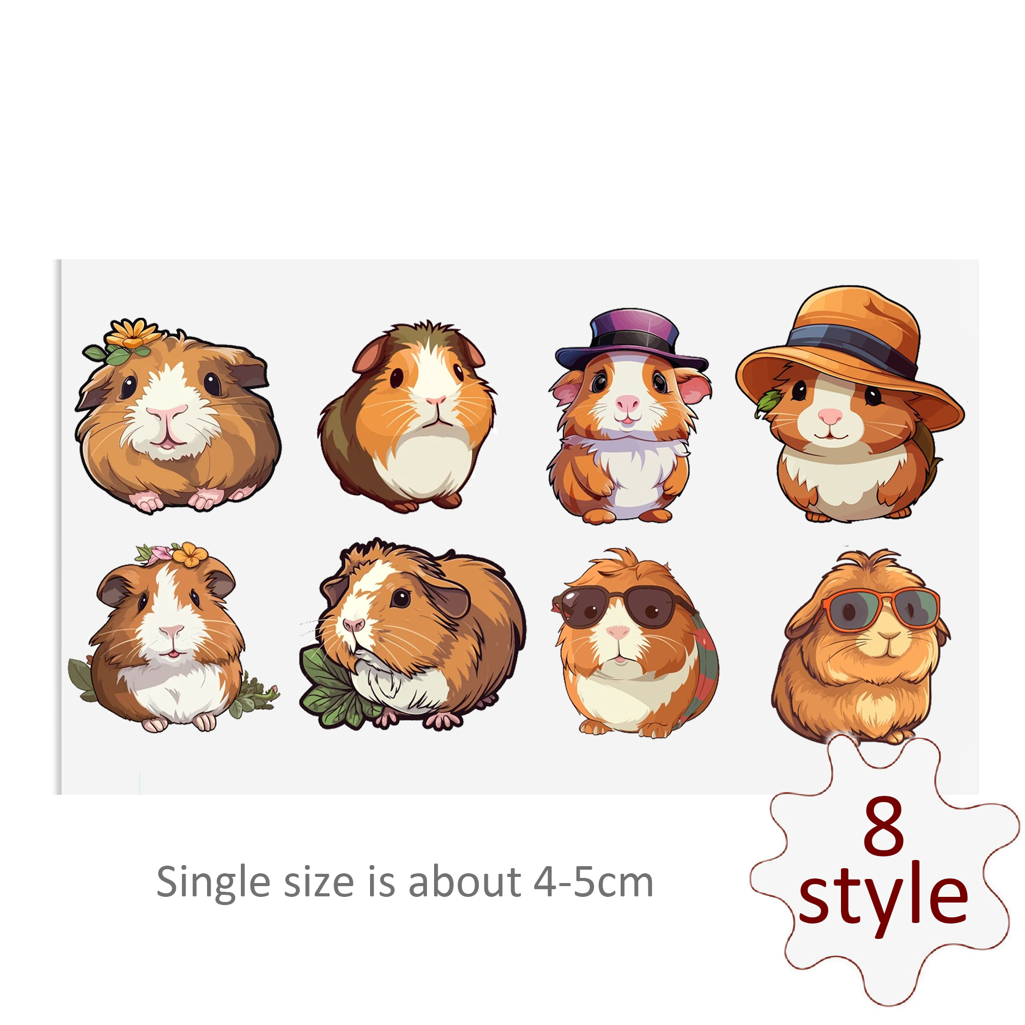 Custom Guinea Pig Decals UV DTF Stickers For Glass Cup Decoration Laptop Motorcycle Car Tumbler Waterproof Sticker - Image 2