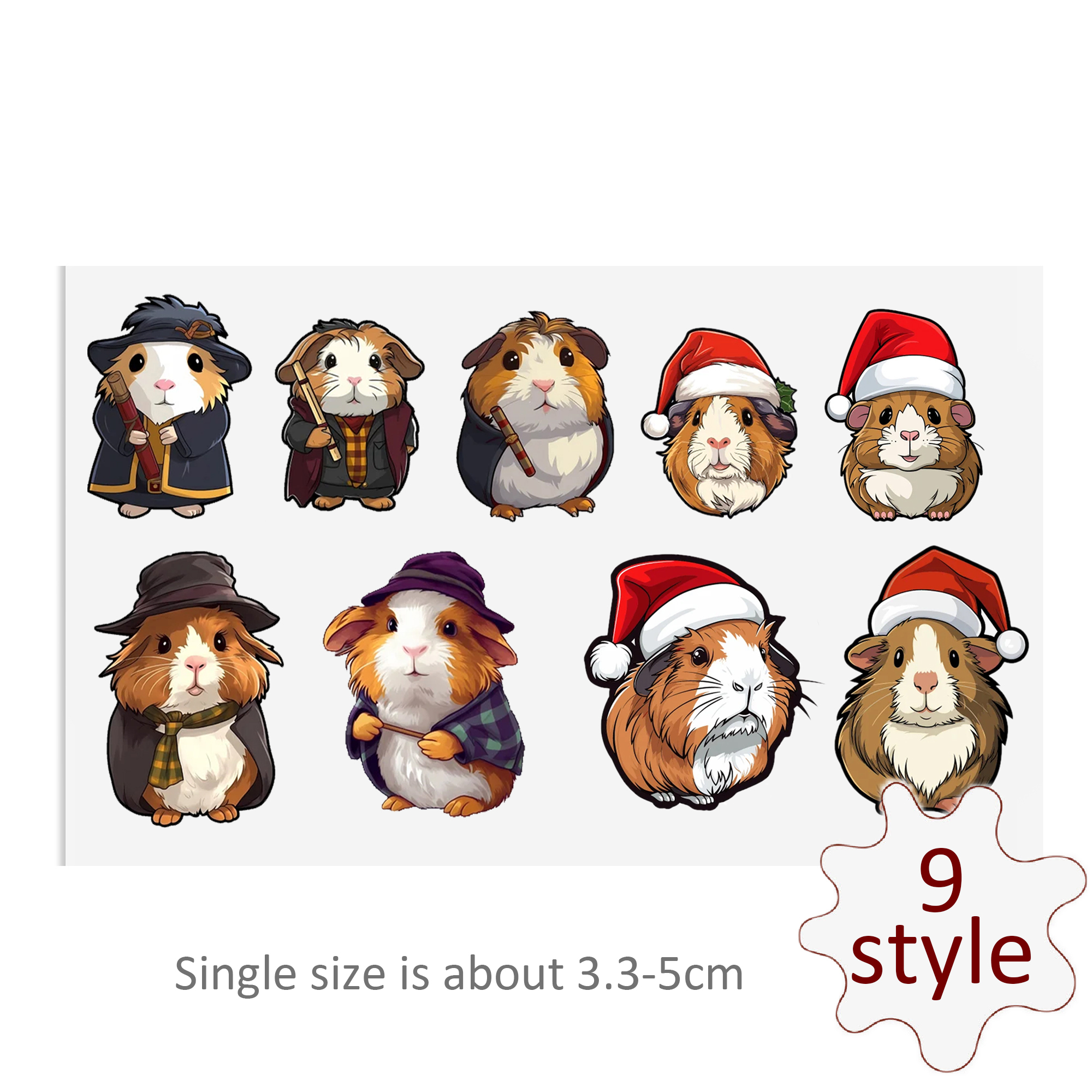 Custom Guinea Pig Decals UV DTF Stickers For Glass Cup Decoration Laptop Motorcycle Car Tumbler Waterproof Sticker - Image 3