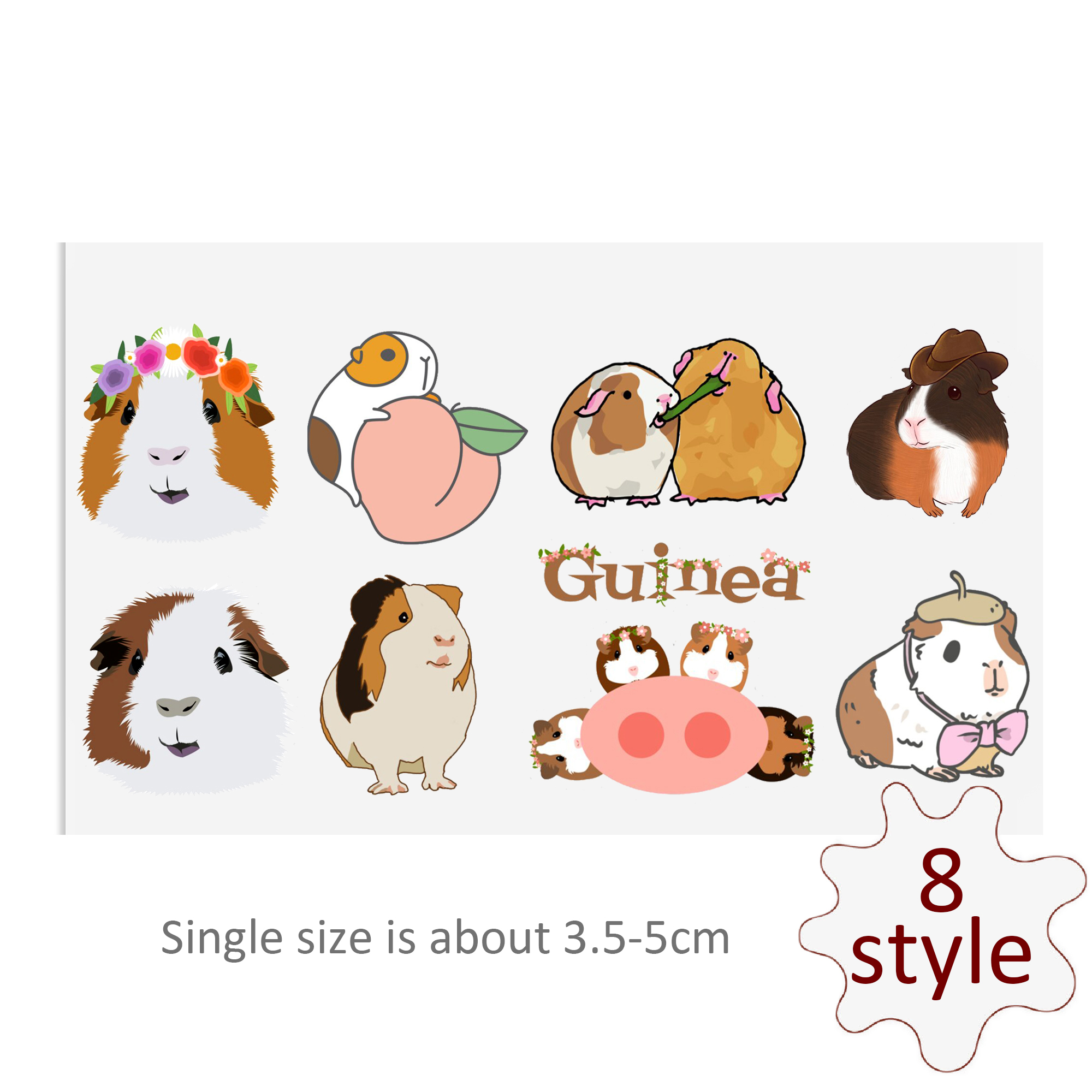 Custom Guinea Pig Decals UV DTF Stickers For Glass Cup Decoration Laptop Motorcycle Car Tumbler Waterproof Sticker - Image 4