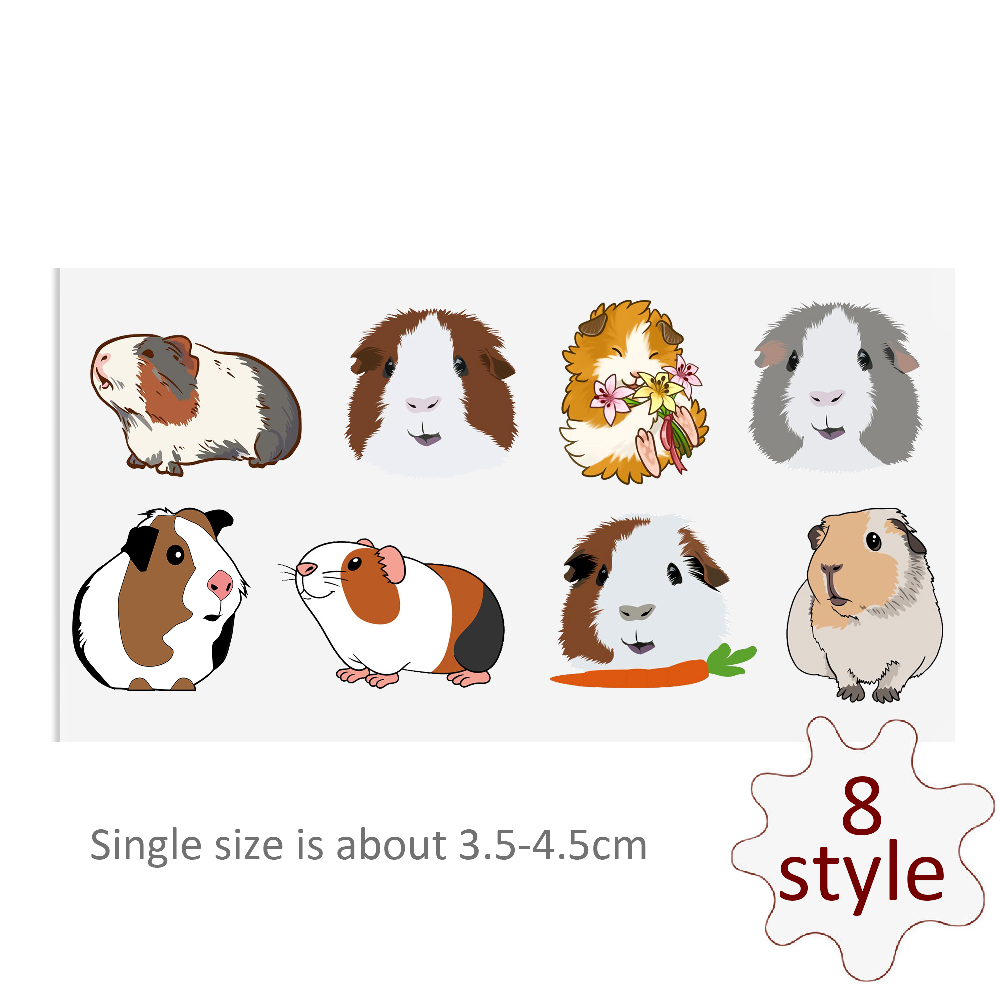 Custom Guinea Pig Decals UV DTF Stickers For Glass Cup Decoration Laptop Motorcycle Car Tumbler Waterproof Sticker - Image 5