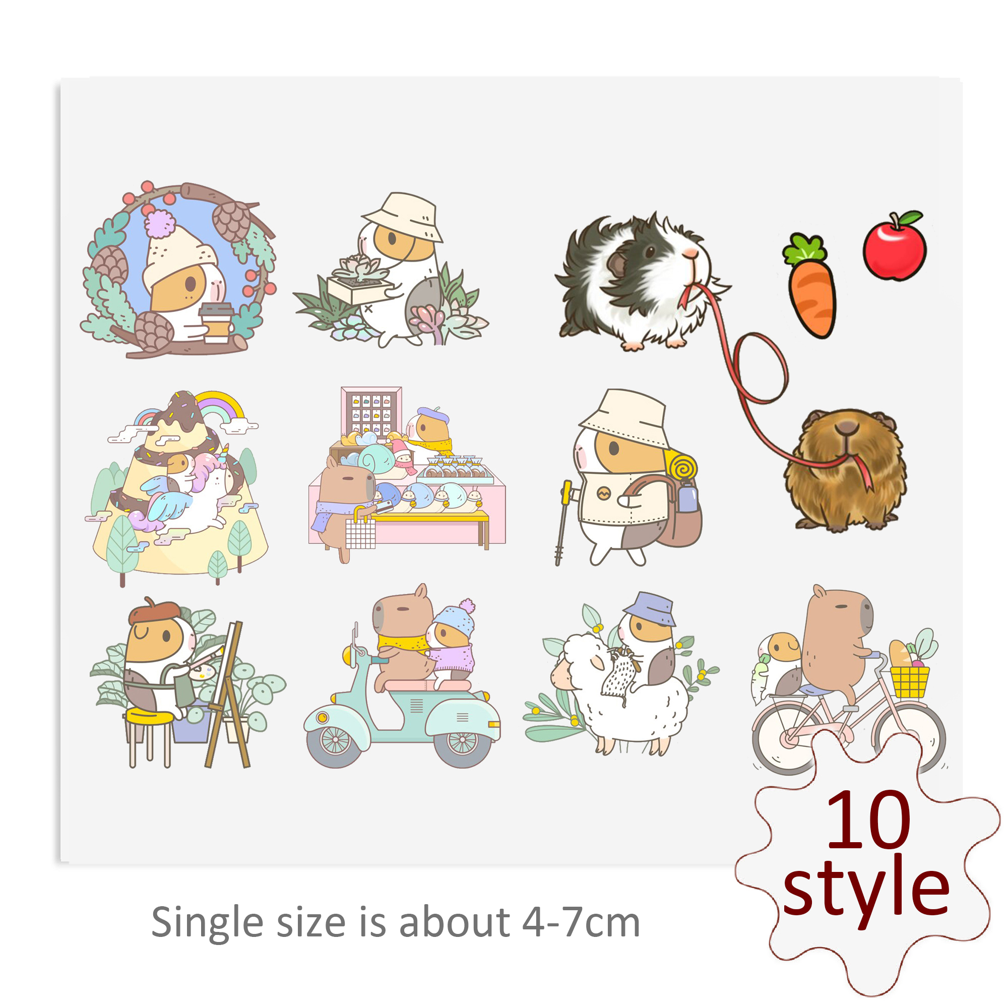 Custom Guinea Pig Decals UV DTF Stickers For Glass Cup Decoration Laptop Motorcycle Car Tumbler Waterproof Sticker - Image 6