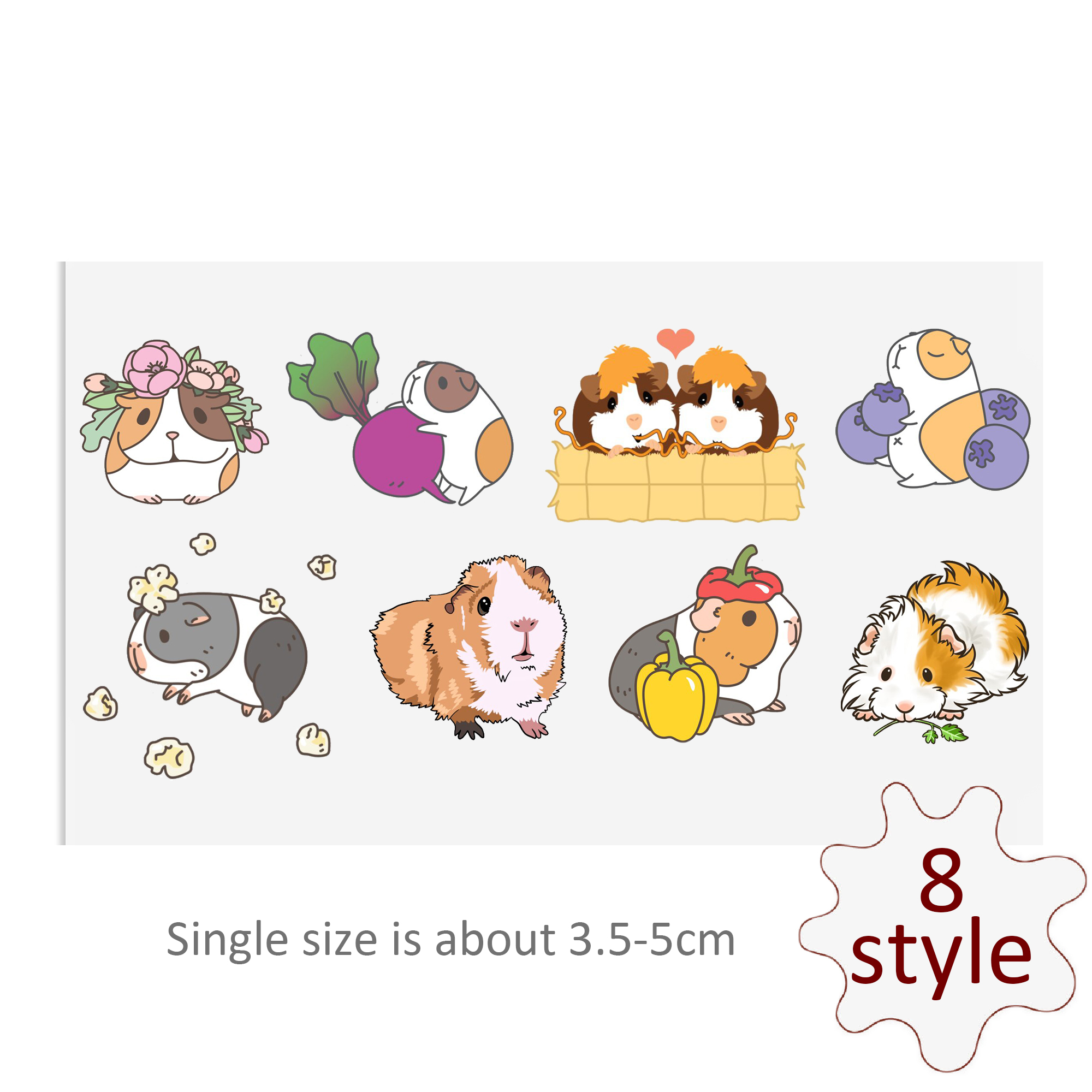 Custom Guinea Pig Decals UV DTF Stickers For Glass Cup Decoration Laptop Motorcycle Car Tumbler Waterproof Sticker - Image 9