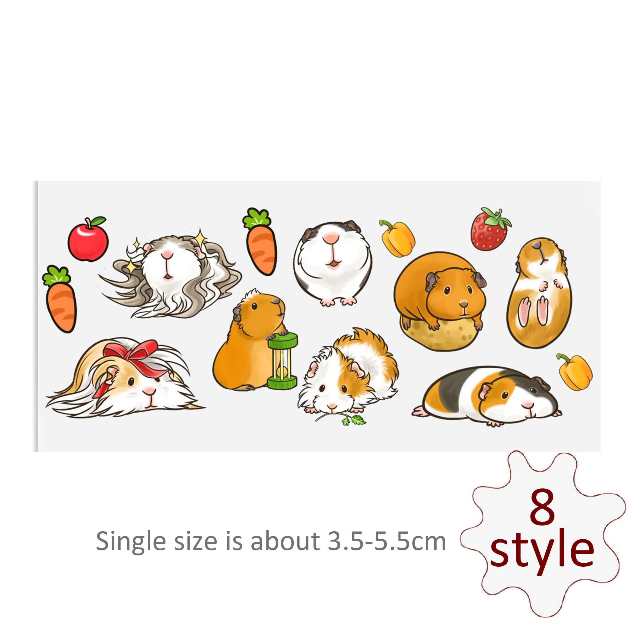 Custom Guinea Pig Decals UV DTF Stickers For Glass Cup Decoration Laptop Motorcycle Car Tumbler Waterproof Sticker - Image 11