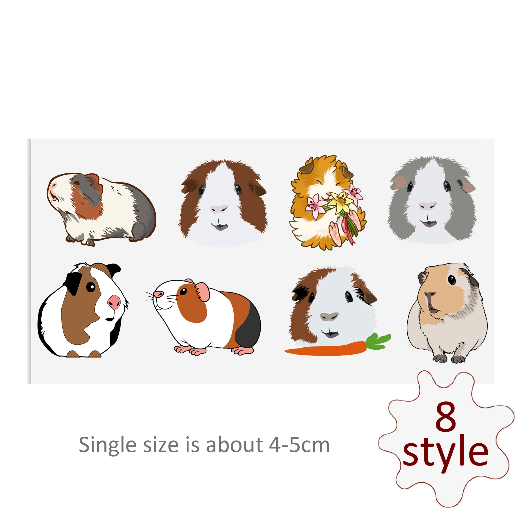 Custom Guinea Pig Decals UV DTF Stickers For Glass Cup Decoration Laptop Motorcycle Car Tumbler Waterproof Sticker - Image 12