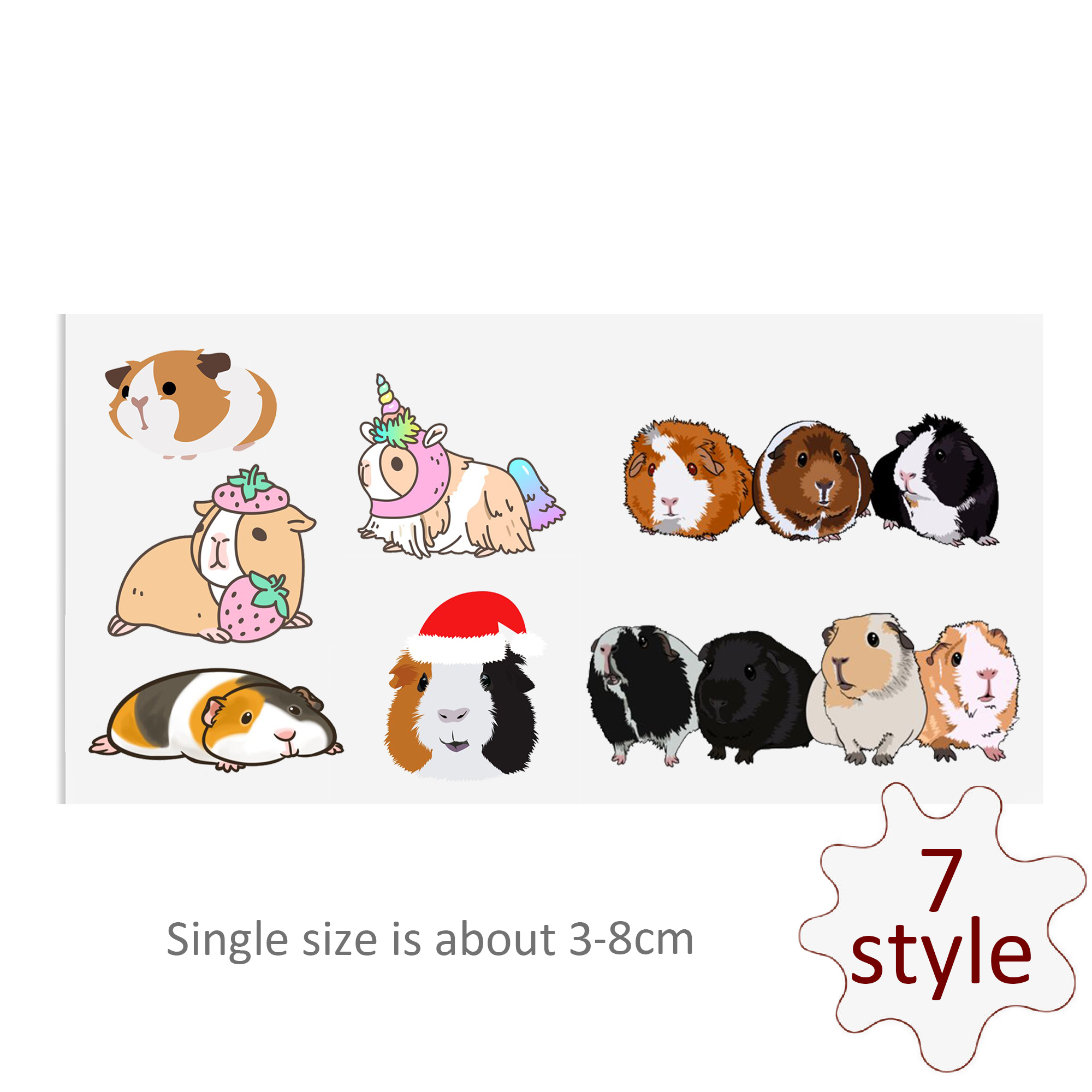 Custom Guinea Pig Decals UV DTF Stickers For Glass Cup Decoration Laptop Motorcycle Car Tumbler Waterproof Sticker - Image 13