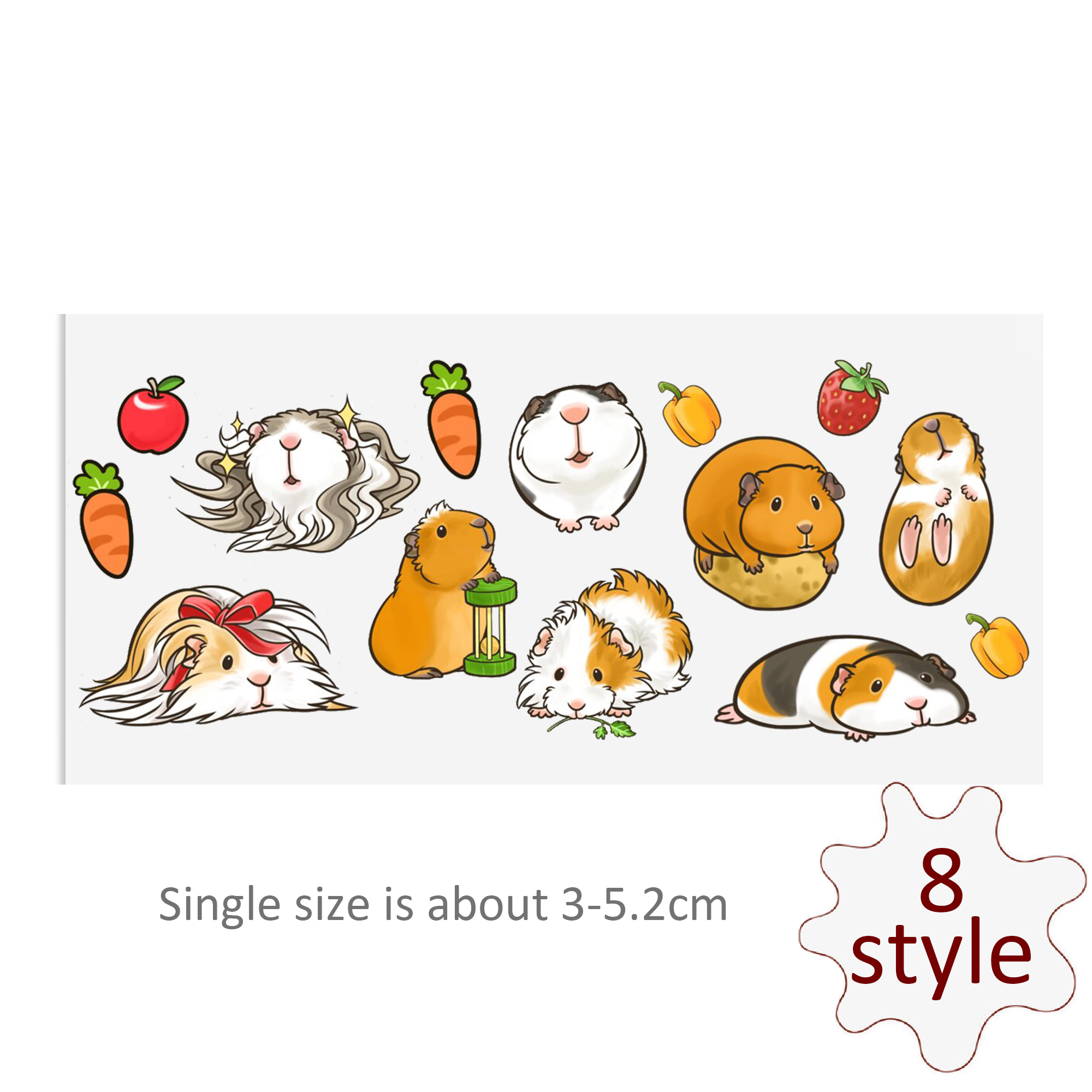 Custom Guinea Pig Decals UV DTF Stickers For Glass Cup Decoration Laptop Motorcycle Car Tumbler Waterproof Sticker - Image 15