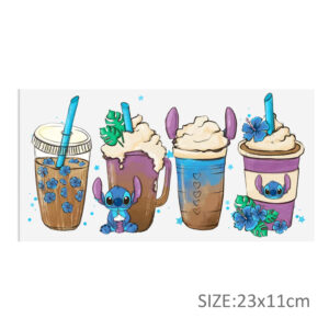 Disney Lilo And Stitch UV DTF Sticker For 16oz Cups Wrap Transfer Sticker Custom Labels DIY Logo Waterproof