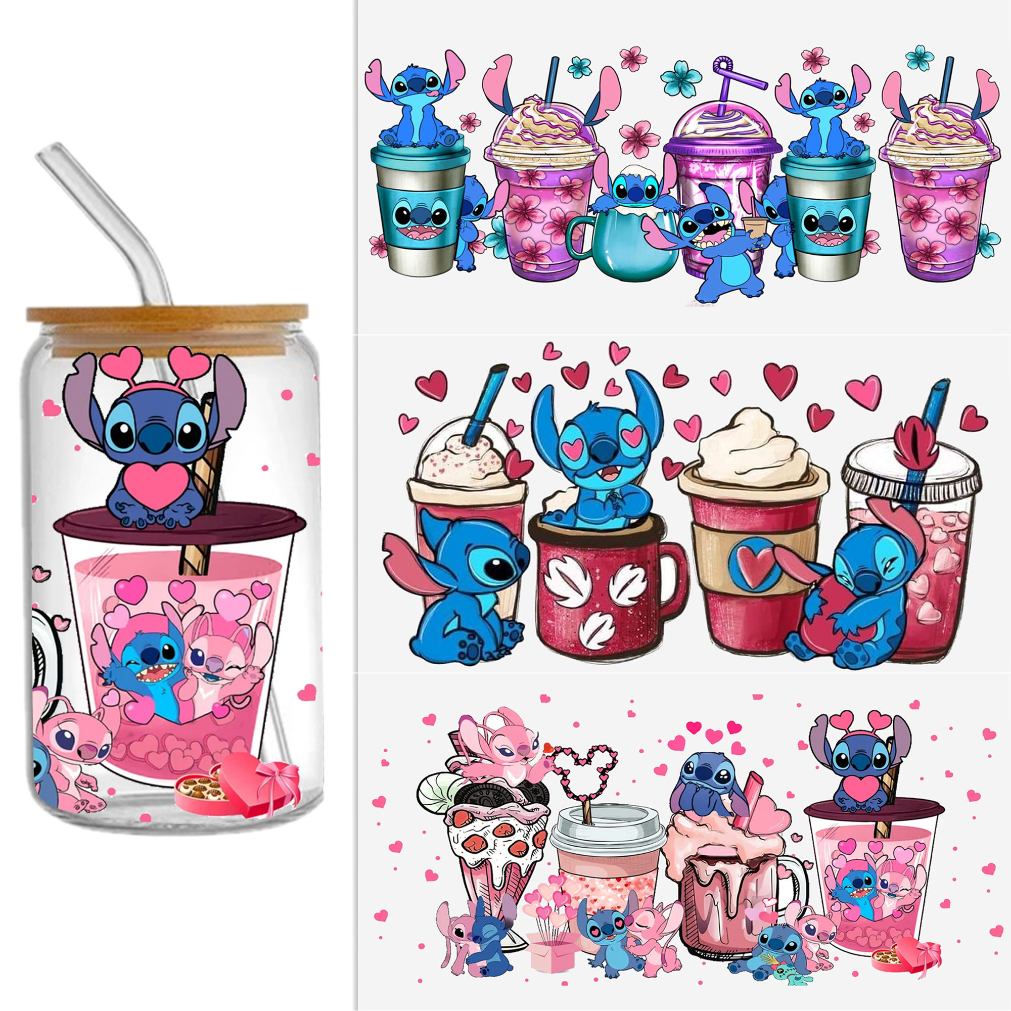 Disney Lilo And Stitch UV DTF Sticker For 16oz Cups Wrap Transfer Sticker Custom Labels DIY Logo Waterproof - Image 9