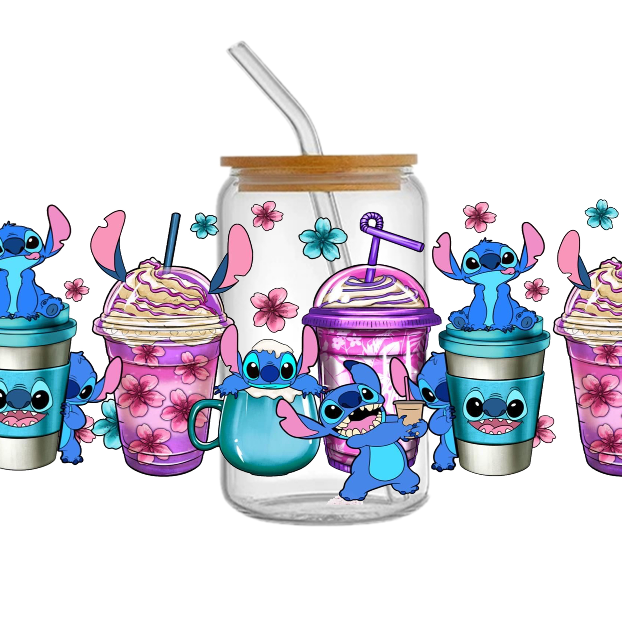 Disney Lilo And Stitch UV DTF Sticker For 16oz Cups Wrap Transfer Sticker Custom Labels DIY Logo Waterproof - Image 12
