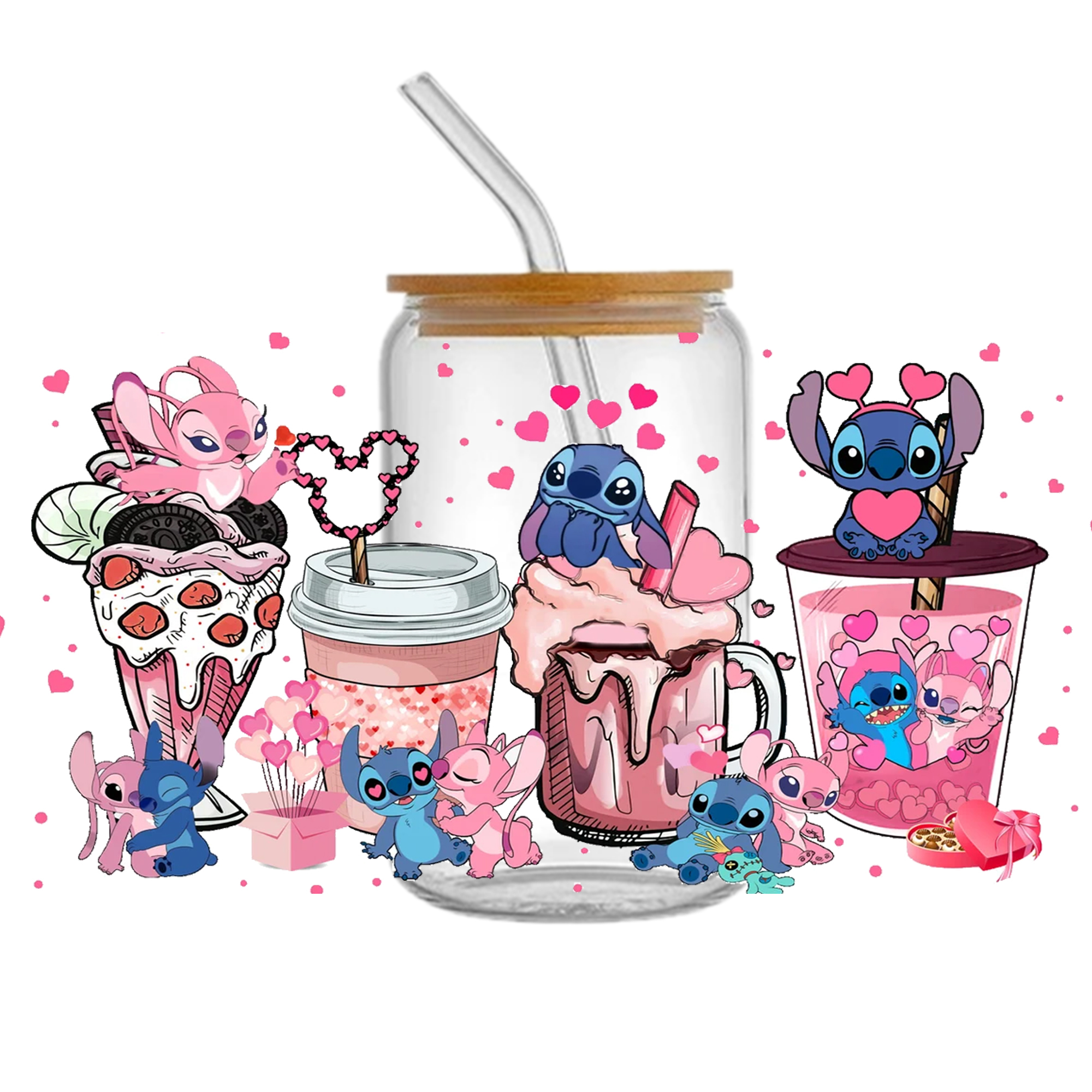 Disney Lilo And Stitch UV DTF Sticker For 16oz Cups Wrap Transfer Sticker Custom Labels DIY Logo Waterproof - Image 13