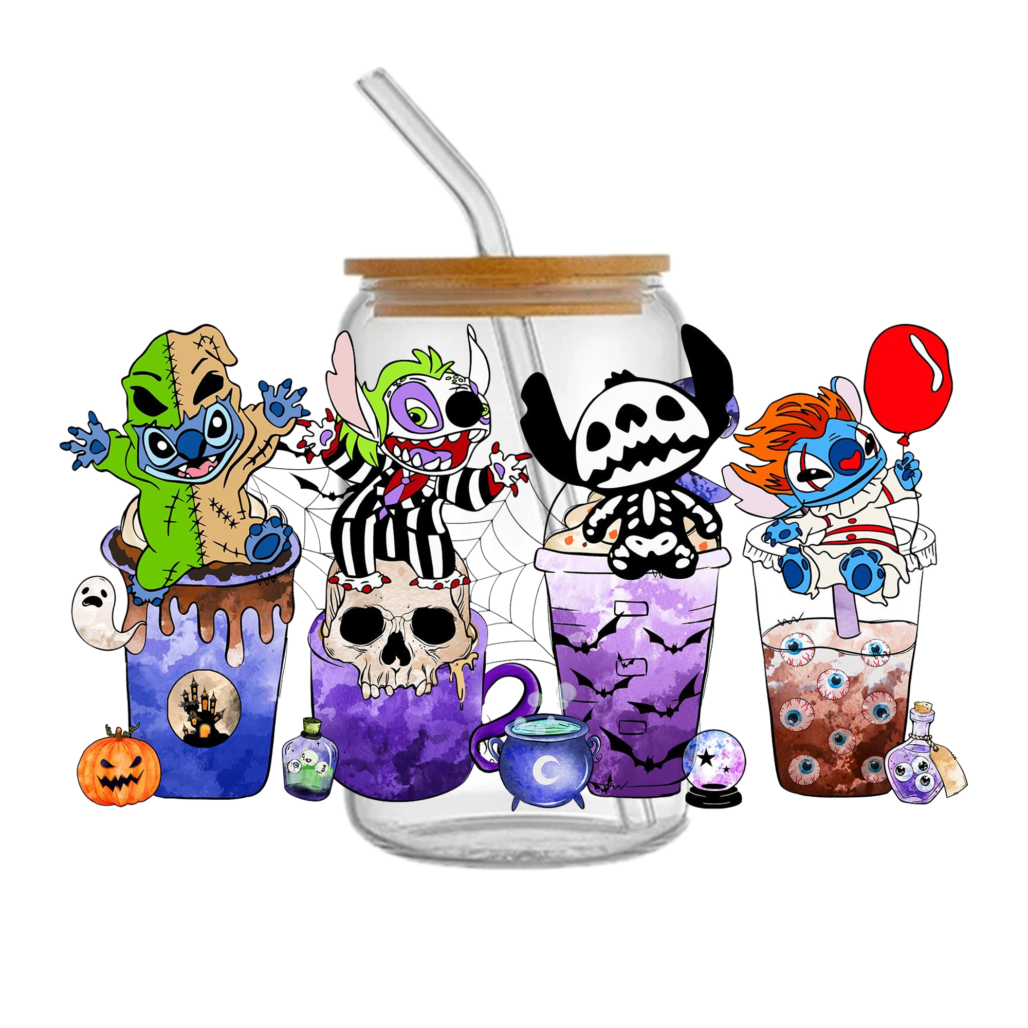 Disney Lilo And Stitch UV DTF Sticker For 16oz Cups Wrap Transfer Sticker Custom Labels DIY Logo Waterproof - Image 14