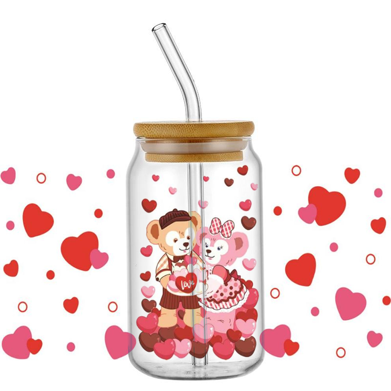 Duffy And Friends Cartoon UV DTF Cup Wraps Transfer Stickers Waterproof Transfer Decal DIY LOGO For 16OZ Cup - Image 2