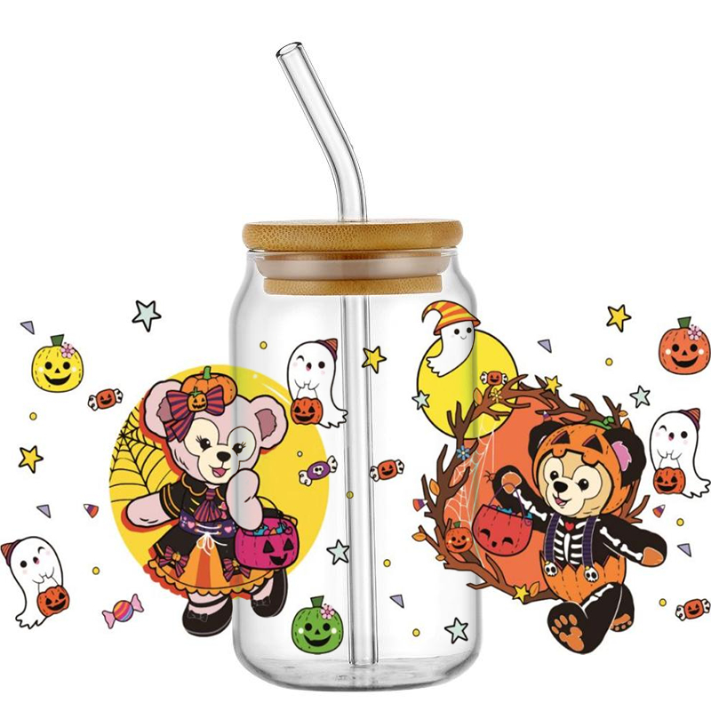 Duffy And Friends Cartoon UV DTF Cup Wraps Transfer Stickers Waterproof Transfer Decal DIY LOGO For 16OZ Cup - Image 4