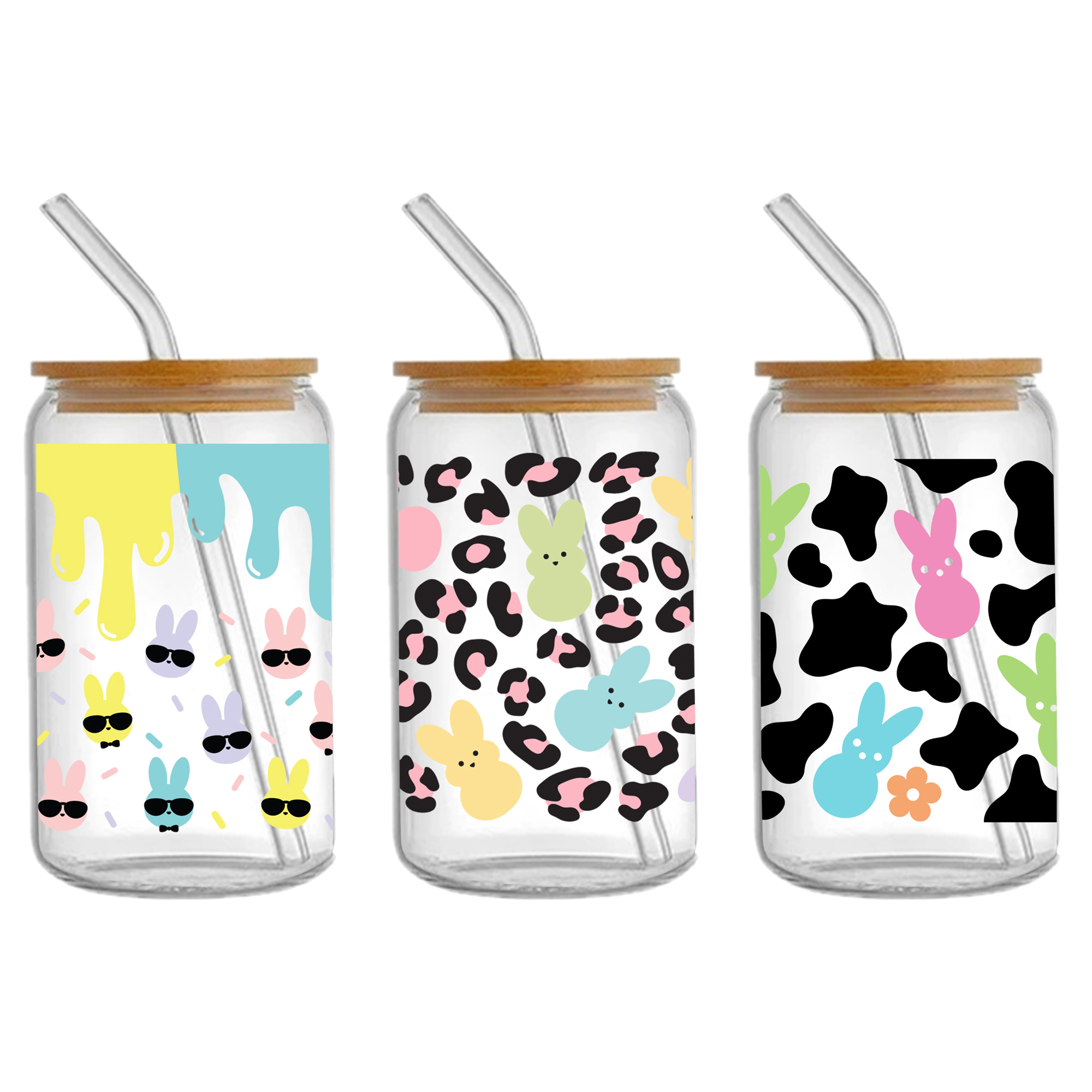 Easter Bunny 16oz DTF Sticker Cups Cool Personalize UV Wrap Transfer Sticker Custom Labels DIY Logo Waterproof - Image 3
