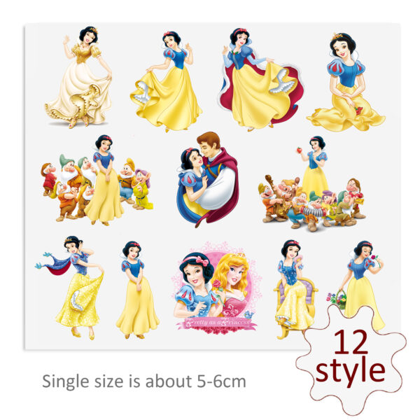 Disney Princess Snow White UV DTF Stickers For Glass Cup Decoration Laptop Motorcycle Car Waterproof Sticker For Girl Kids - Image 2