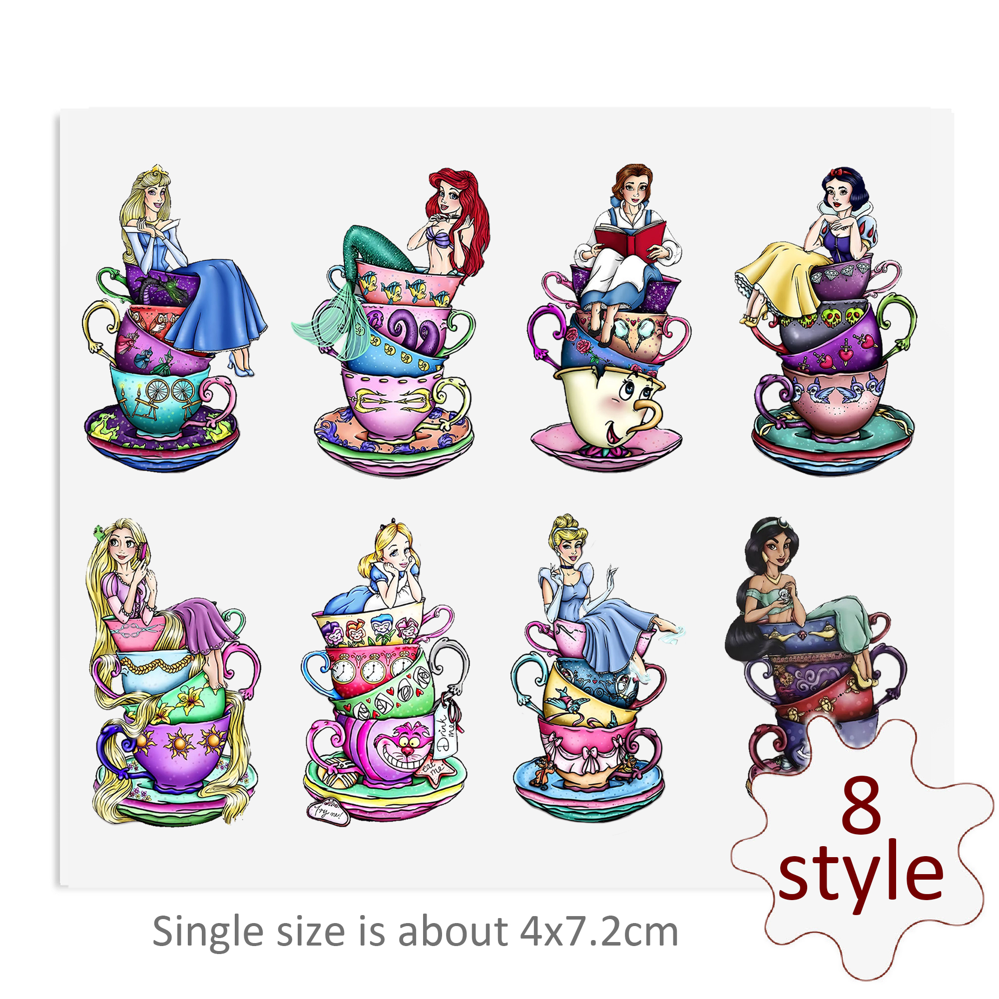 Disney Princess Snow White UV DTF Stickers For Glass Cup Decoration Laptop Motorcycle Car Waterproof Sticker For Girl Kids - Image 7