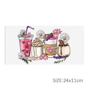 Drinks UV DTF Sticker For 16oz Cups Wrap Transfer Sticker Custom Labels DIY Logo Waterproof