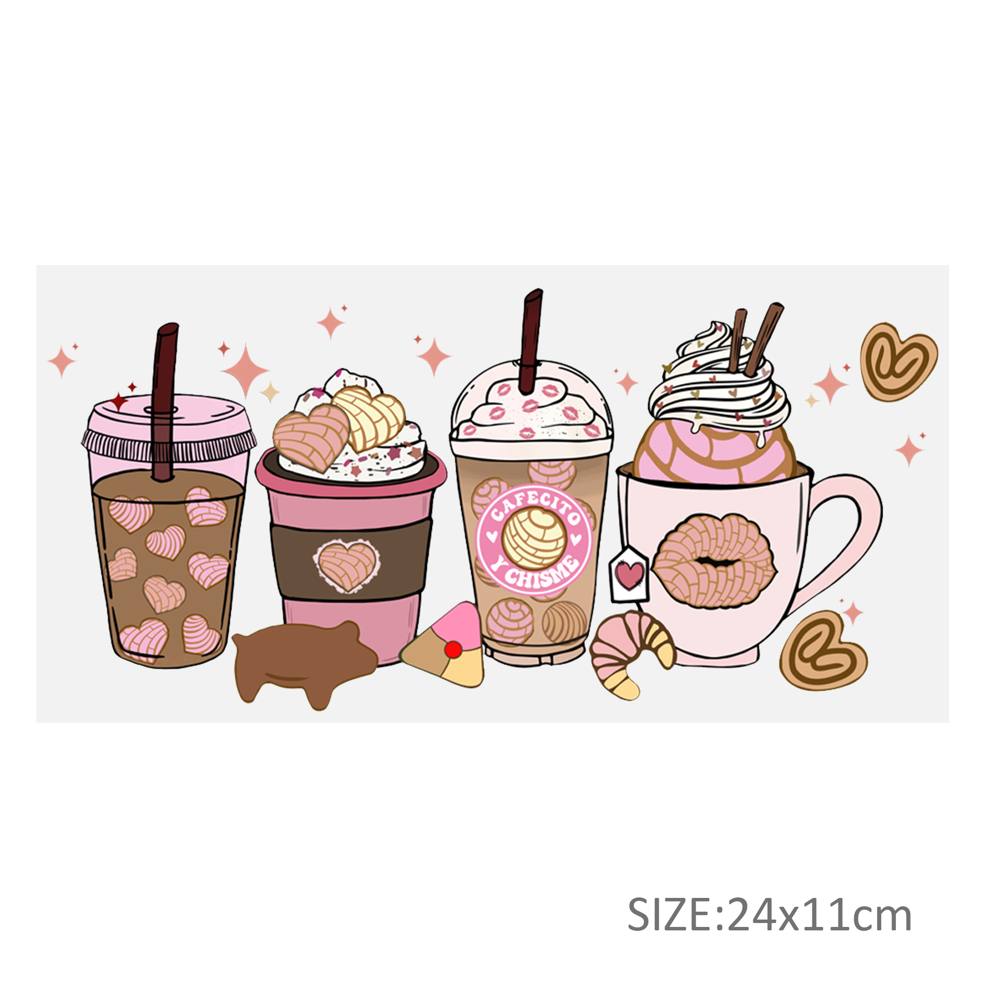 Drinks UV DTF Sticker For 16oz Cups Wrap Transfer Sticker Custom Labels DIY Logo Waterproof - Image 4