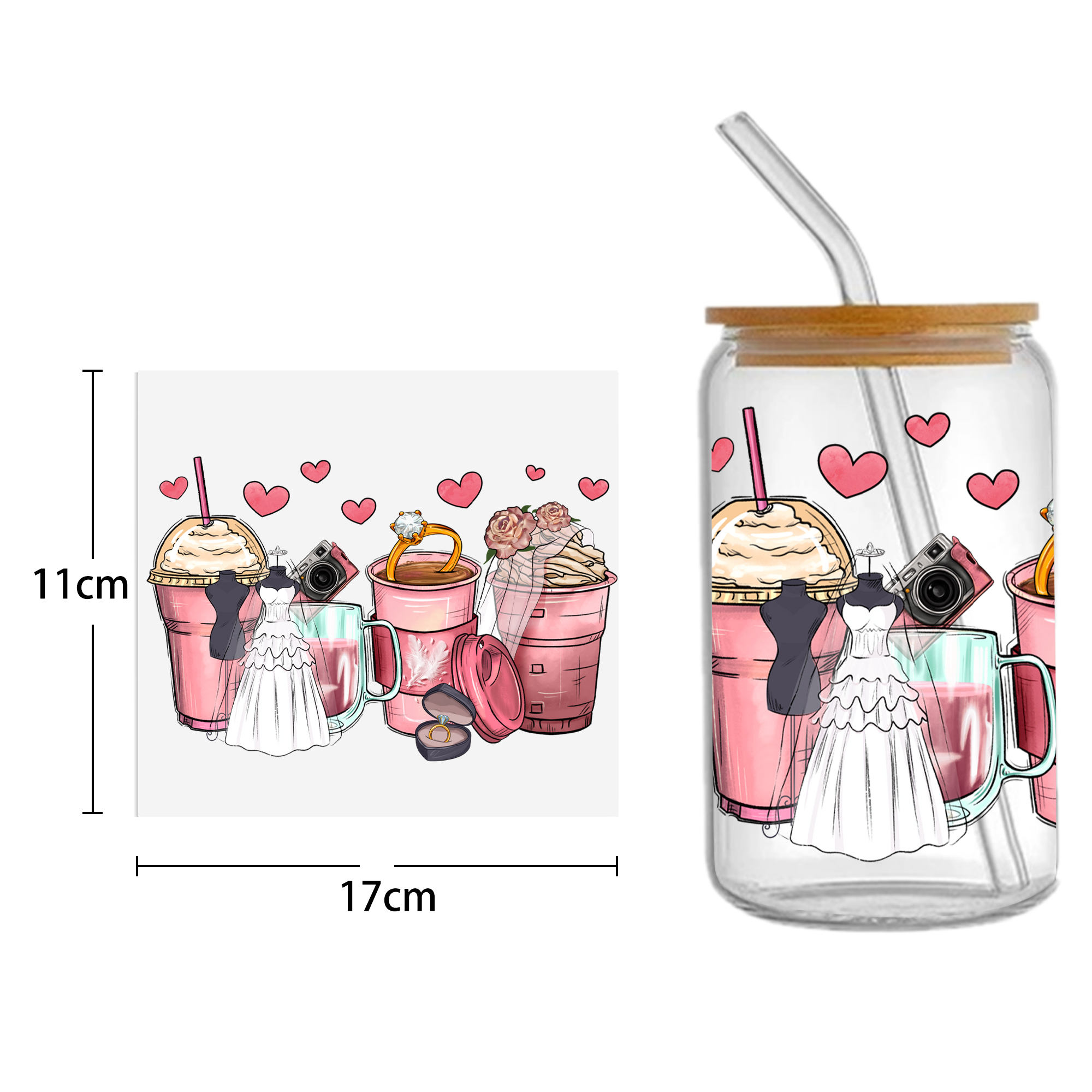 Drinks UV DTF Sticker For 16oz Cups Wrap Transfer Sticker Custom Labels DIY Logo Waterproof - Image 7