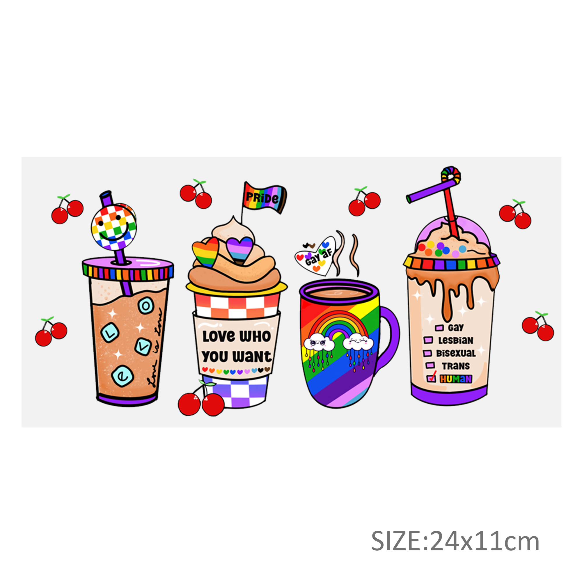 Drinks UV DTF Sticker For 16oz Cups Wrap Transfer Sticker Custom Labels DIY Logo Waterproof - Image 9