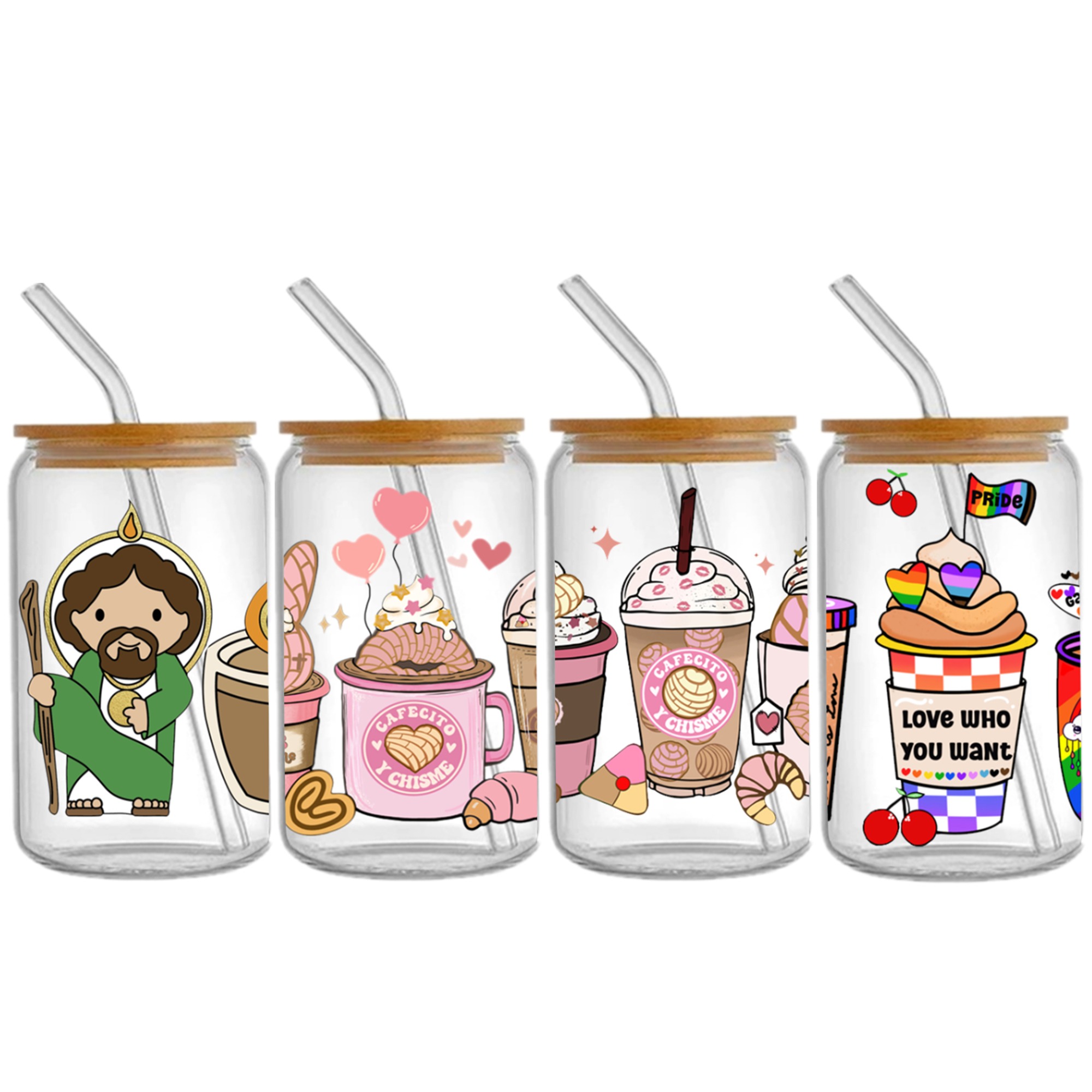 Drinks UV DTF Sticker For 16oz Cups Wrap Transfer Sticker Custom Labels DIY Logo Waterproof - Image 11