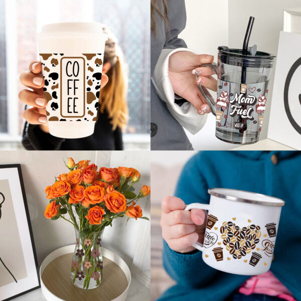 6-12pcs/Set Coffee Football Drinks UV DTF Sticker 16oz Cups Wrap Transfer Sticker Custom Labels DIY Logo Waterproof - Image 7