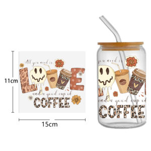 Cake Coffee DTF Sticker For Cups Personalize UV Wrap Transfer Sticker Custom Labels DIY Logo Waterproof