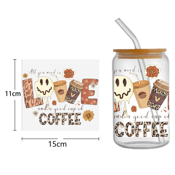 Cake Coffee DTF Sticker For Cups Personalize UV Wrap Transfer Sticker Custom Labels DIY Logo Waterproof