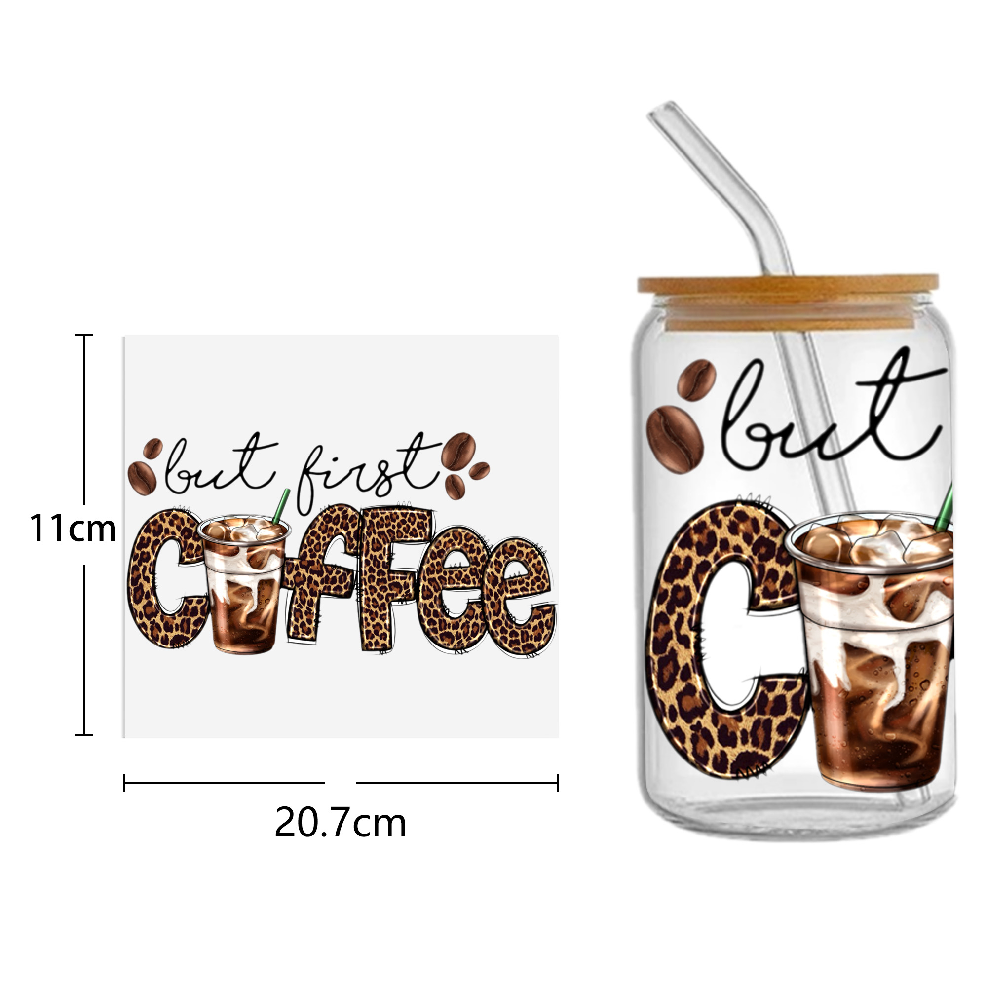 Cake Coffee DTF Sticker For Cups Personalize UV Wrap Transfer Sticker Custom Labels DIY Logo Waterproof - Image 12