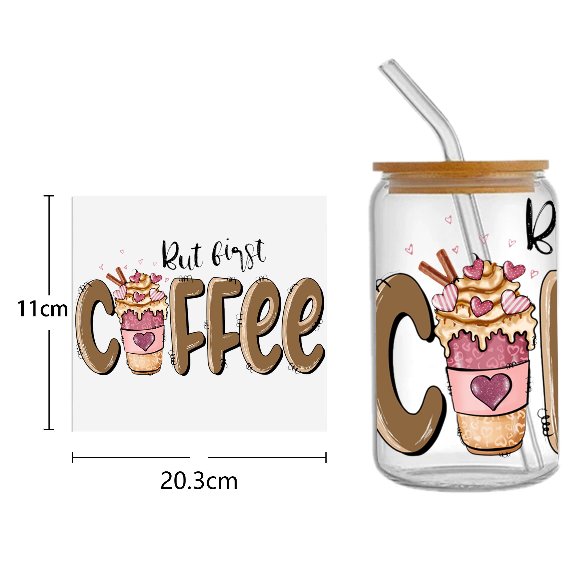 Cake Coffee DTF Sticker For Cups Personalize UV Wrap Transfer Sticker Custom Labels DIY Logo Waterproof - Image 15