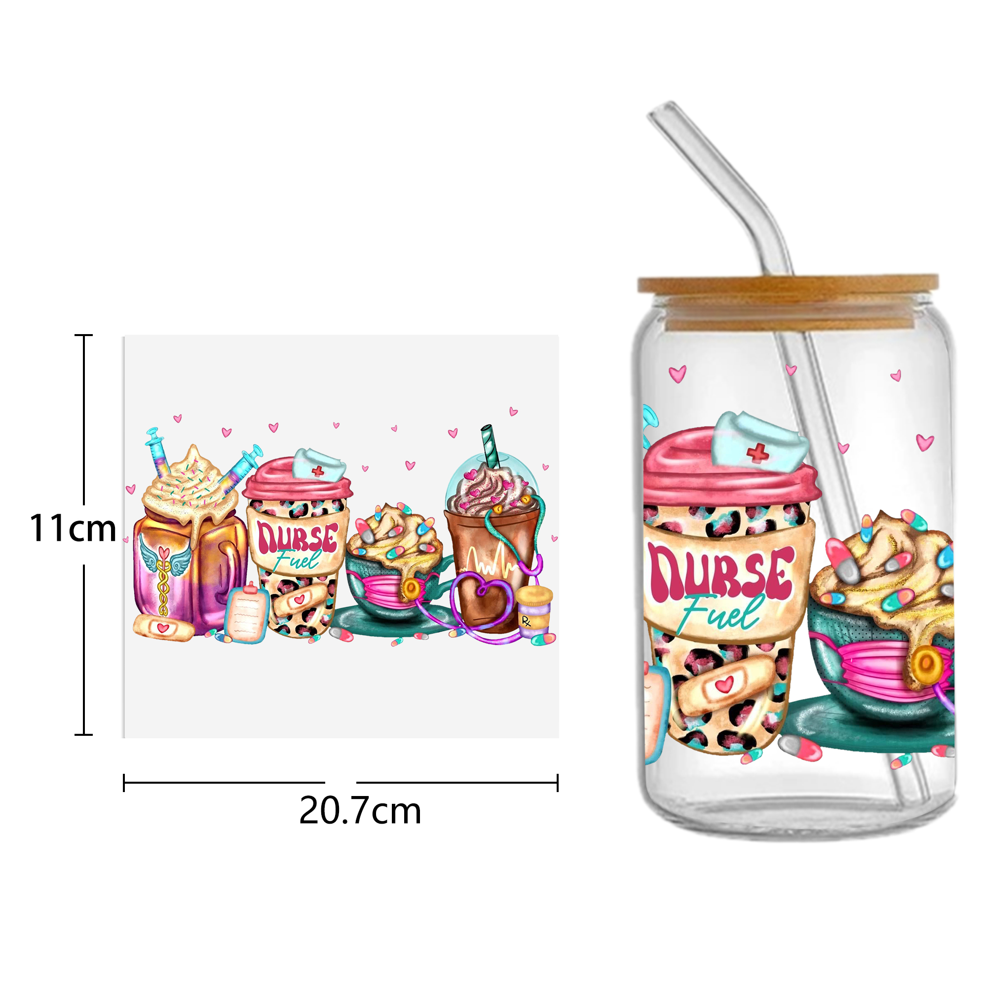 Disney Stitch 16oz Tumbler Template DTF Sticker Cup Cool Personalize UV Wrap Transfer Sticker Custom Label DIY Waterproof