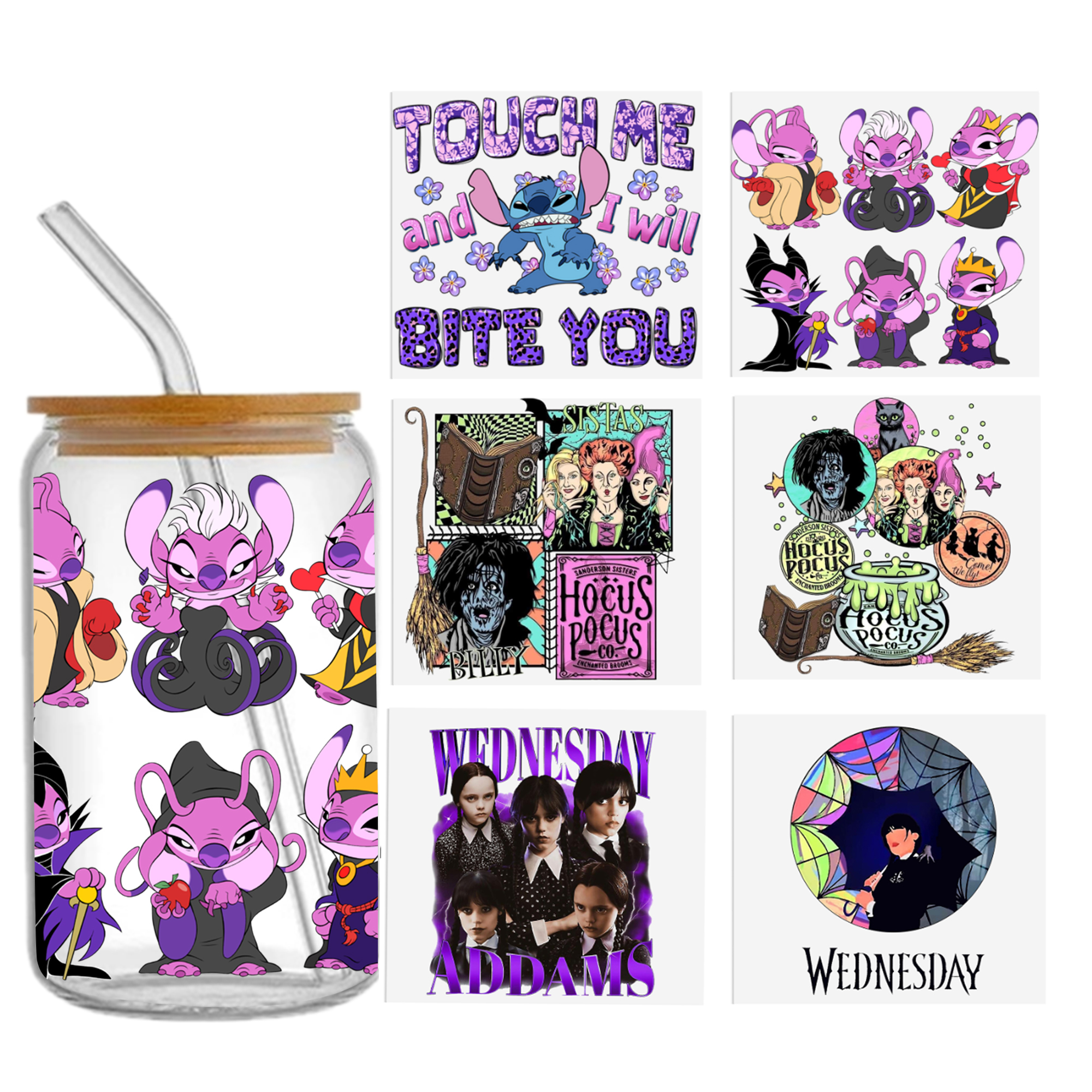 Disney Stitch 16oz Tumbler Template DTF Sticker Cup Cool Personalize UV Wrap Transfer Sticker Custom Label DIY Waterproof - Image 5