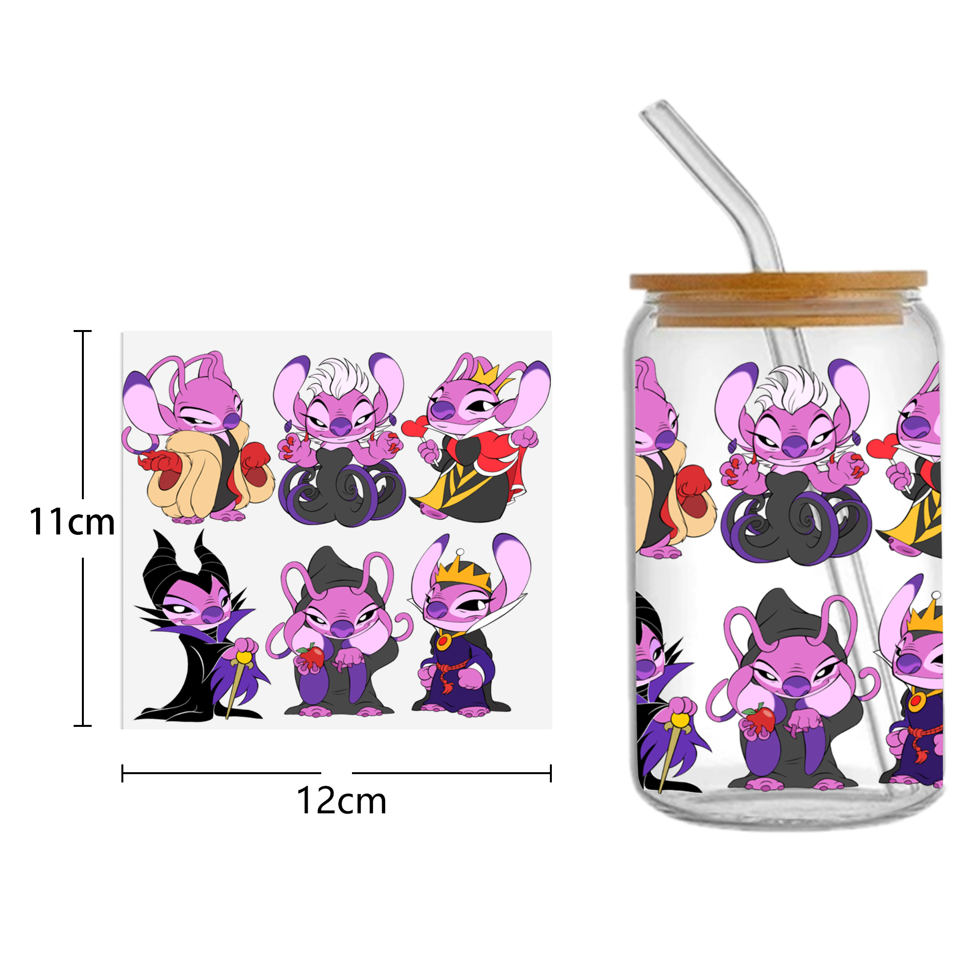 Disney Stitch 16oz Tumbler Template DTF Sticker Cup Cool Personalize UV Wrap Transfer Sticker Custom Label DIY Waterproof - Image 9