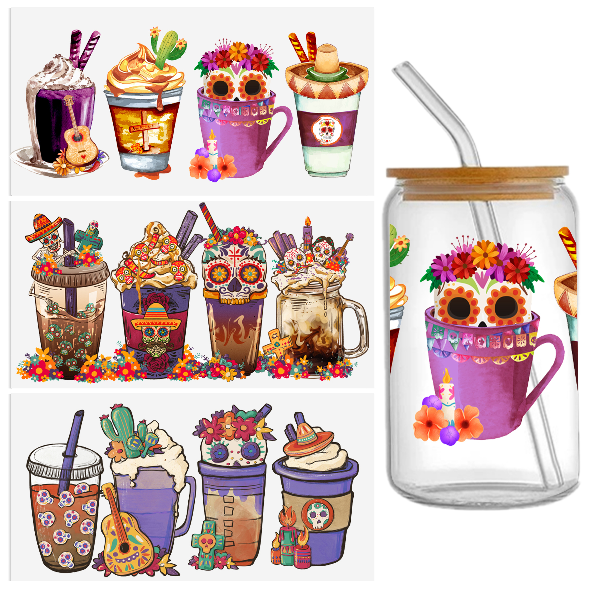 Halloween DTF Sticker For Cups Cool Personalize UV Wrap Transfer Sticker Custom Labels DIY Logo Waterproof - Image 2
