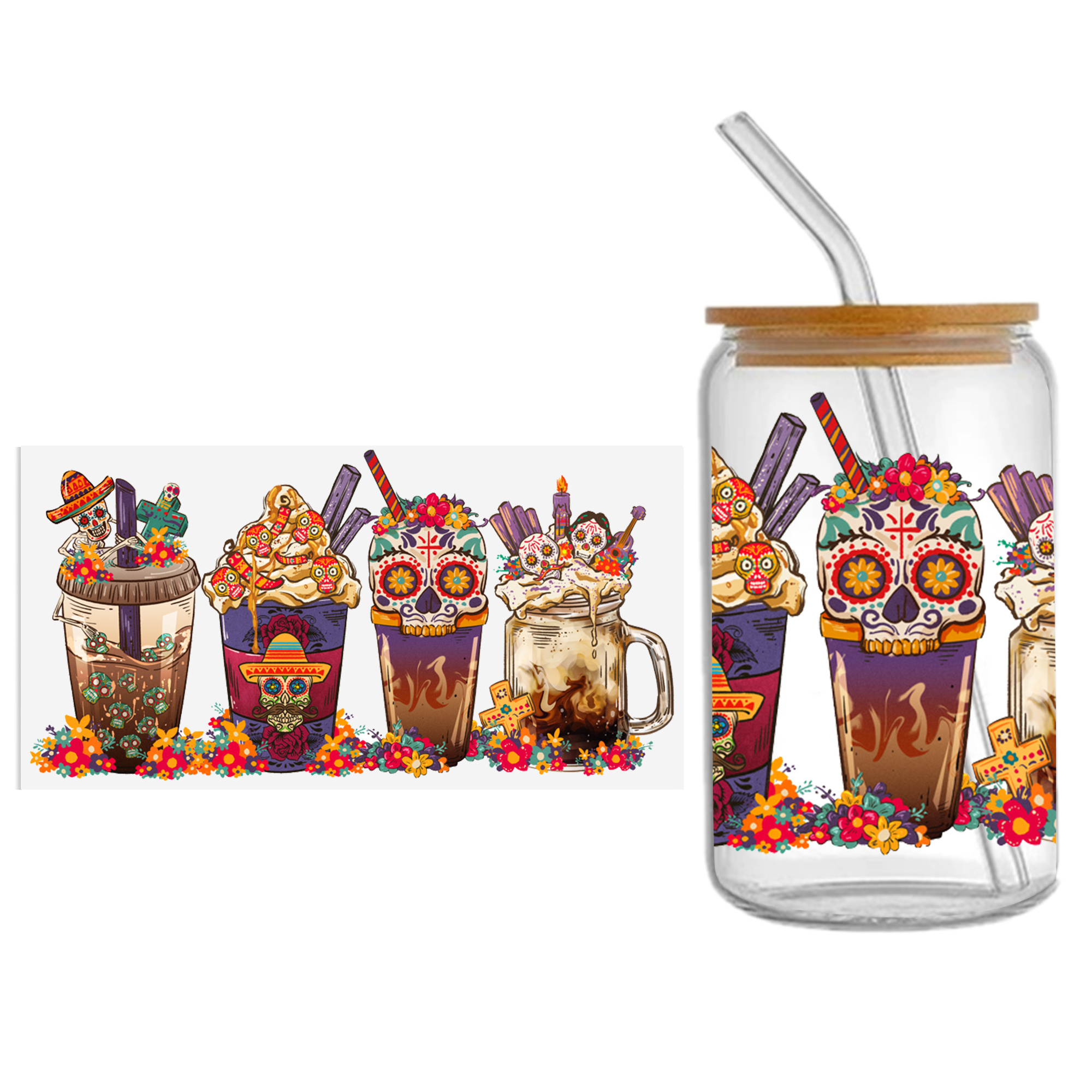 Halloween DTF Sticker For Cups Cool Personalize UV Wrap Transfer Sticker Custom Labels DIY Logo Waterproof - Image 3