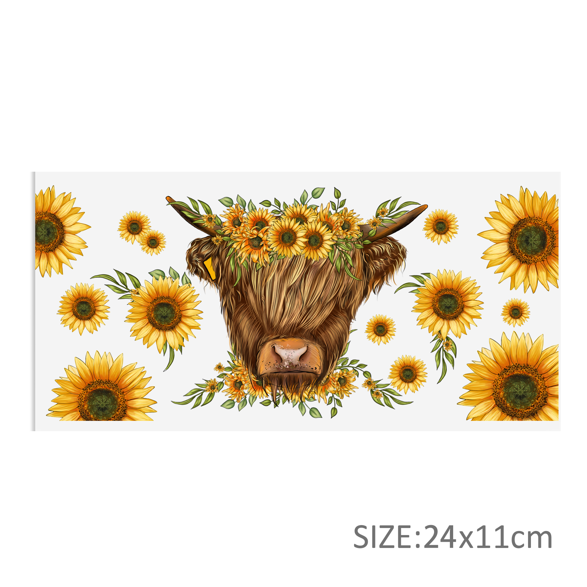Leaves Cow 16oz Tumbler Template DTF Sticker Cup Cool Personalize UV Wrap Transfer Sticker Custom Label DIY Waterproof - Image 9
