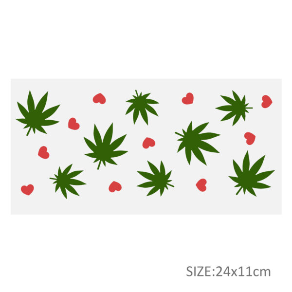 Leaves Cow 16oz Tumbler Template DTF Sticker Cup Cool Personalize UV Wrap Transfer Sticker Custom Label DIY Waterproof - Image 12