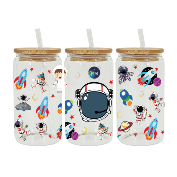 UV DTF Transfer Sticker Space Themed For The 16oz Libbey Glasses Wraps Cup Can DIY Waterproof - Image 4