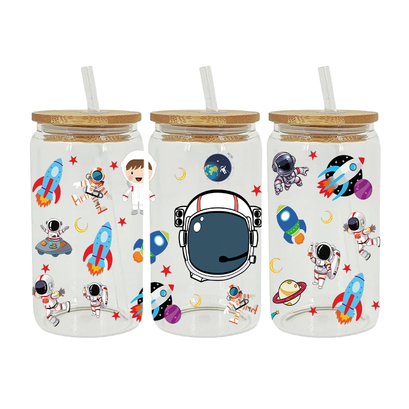 UV DTF Transfer Sticker Space Themed For The 16oz Libbey Glasses Wraps Cup Can DIY Waterproof - Image 4