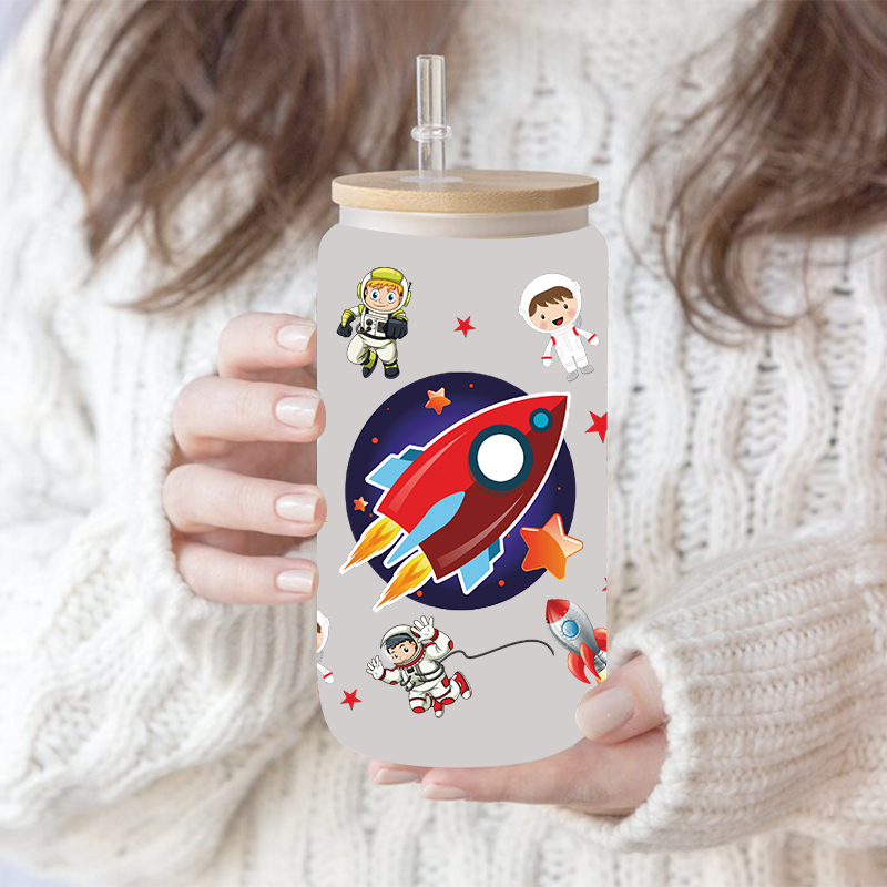 UV DTF Transfer Sticker Space Themed For The 16oz Libbey Glasses Wraps Cup Can DIY Waterproof - Image 6