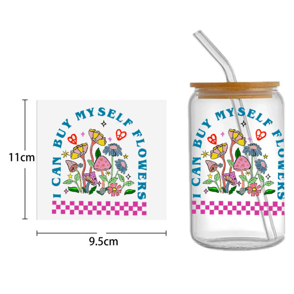 Flower Peace DTF Sticker For Cups Cool Personalize UV Wrap Transfer Sticker Custom Labels DIY Logo Waterproof - Image 3